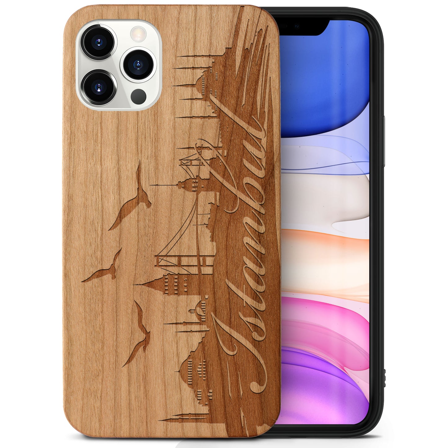 Istanbul Love Wooden Laser Engraved Phone Case for iPhone
