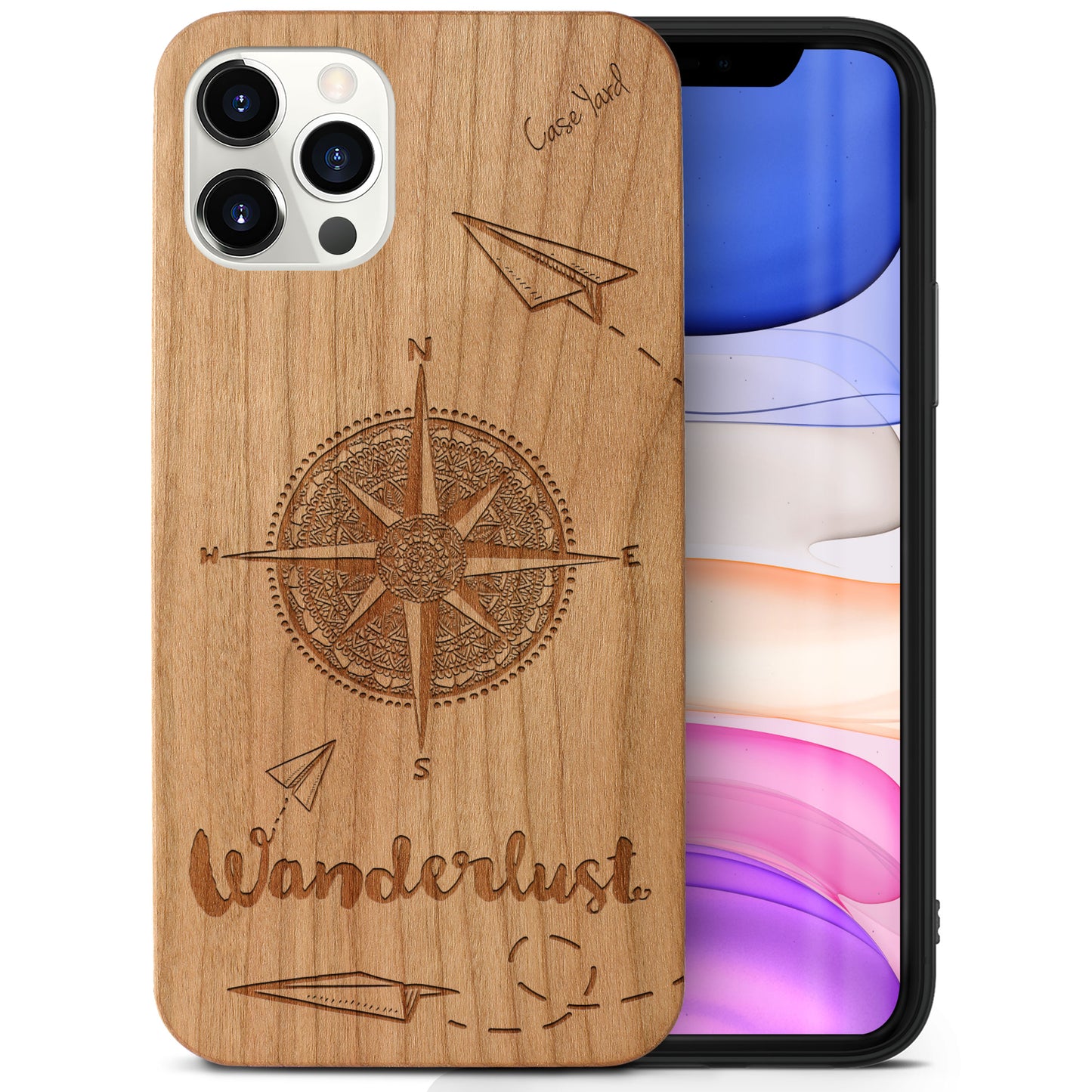 Wanderlust Wooden Laser Engraved Phone Case
