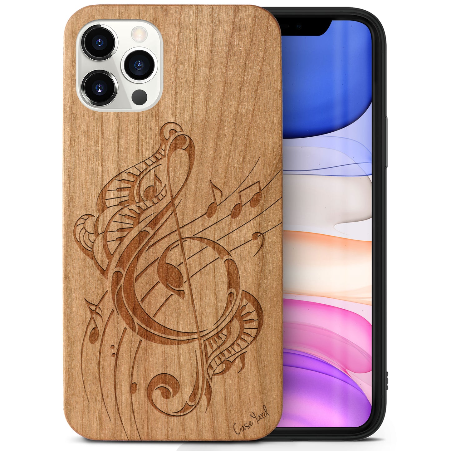 Tribal Music Note Wooden Laser Engraved Phone Case