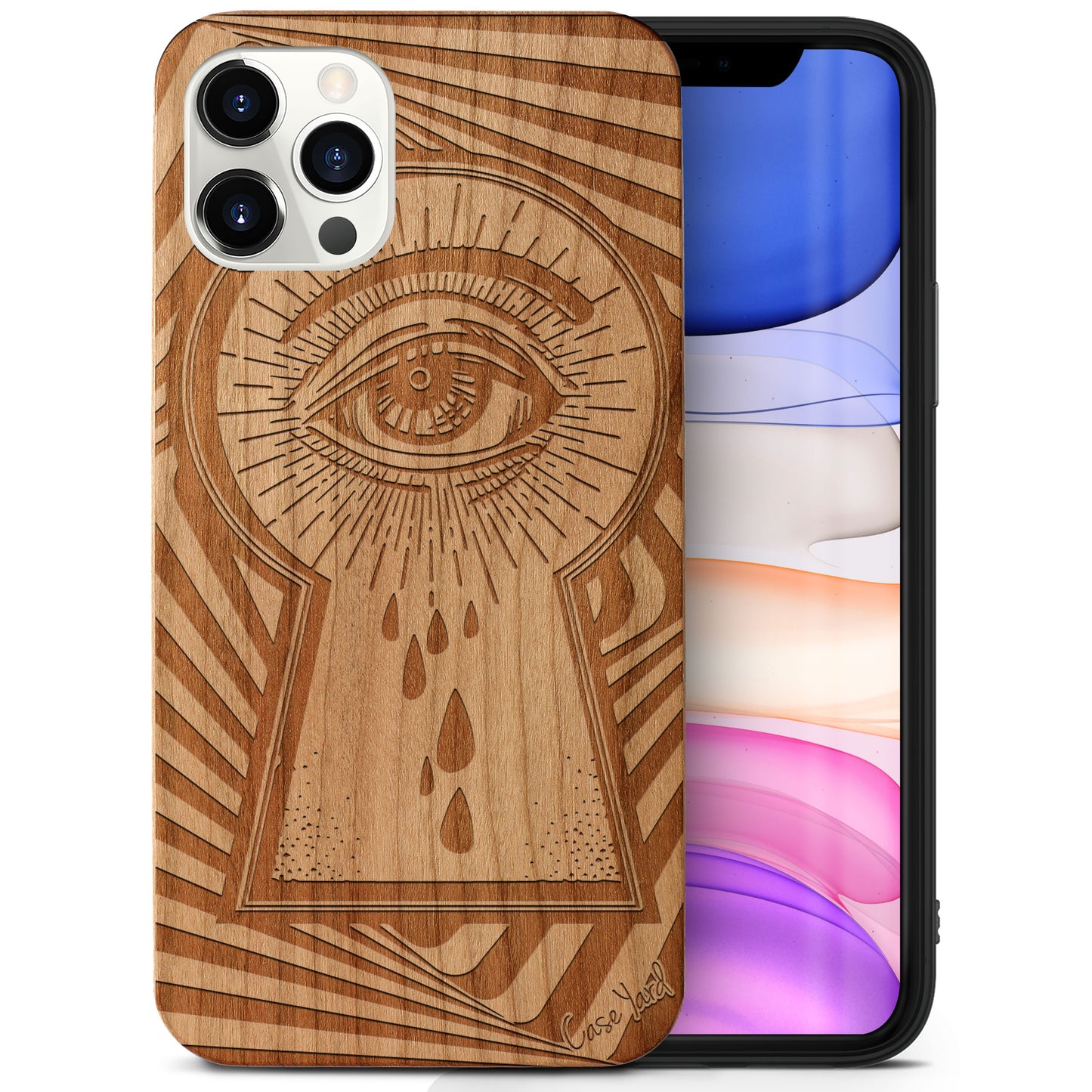 Peaky Eye Wooden Laser Engraved Phone Case for iPhone