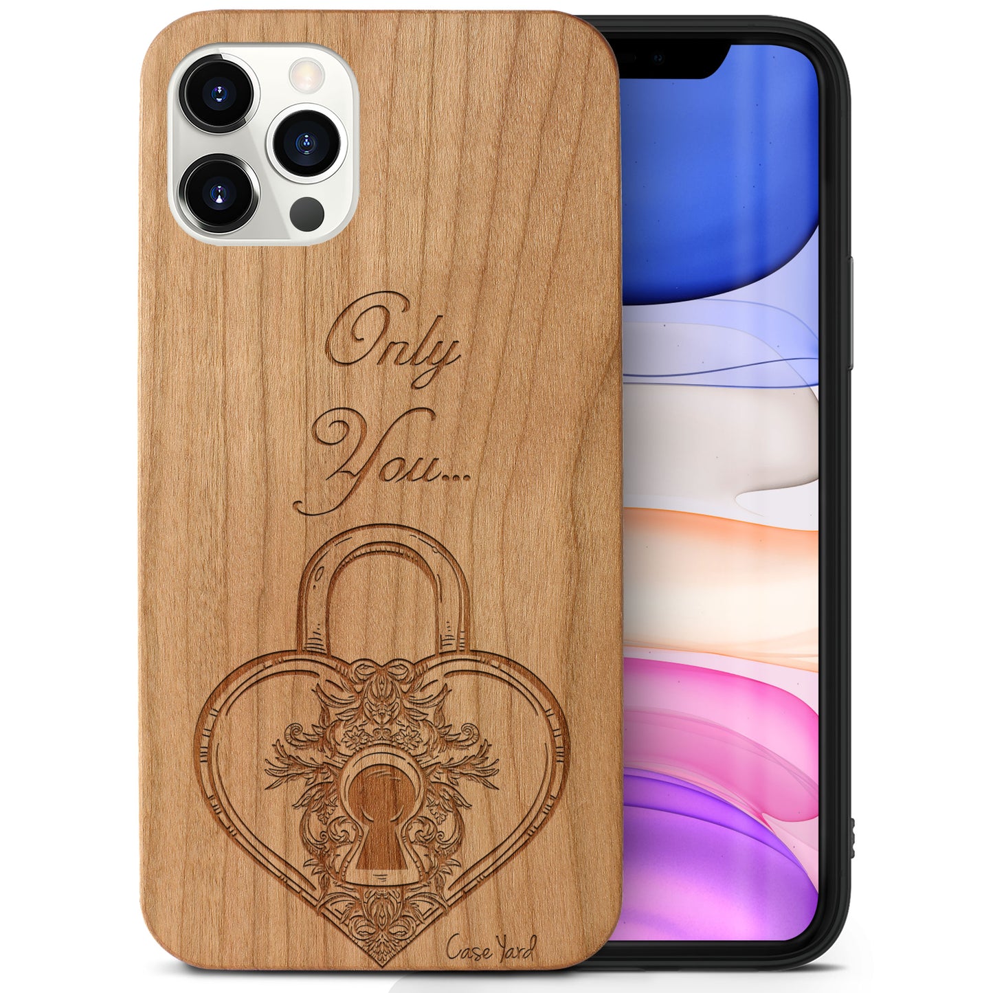 Only You Wooden Laser Engraved Phone Case for iPhone