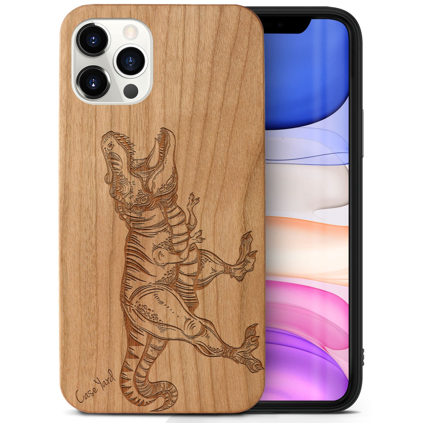 T-Rex Wooden Laser Engraved Phone Case for iPhone