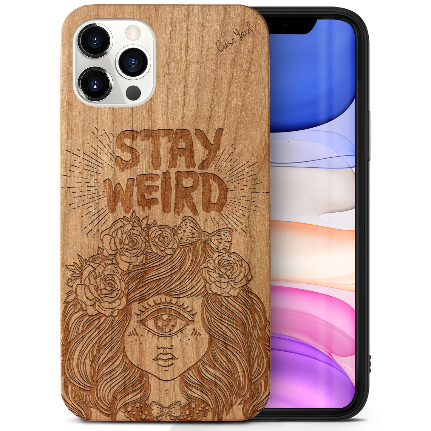 Monster Girl Wooden Laser Engraved Phone Case for iPhone
