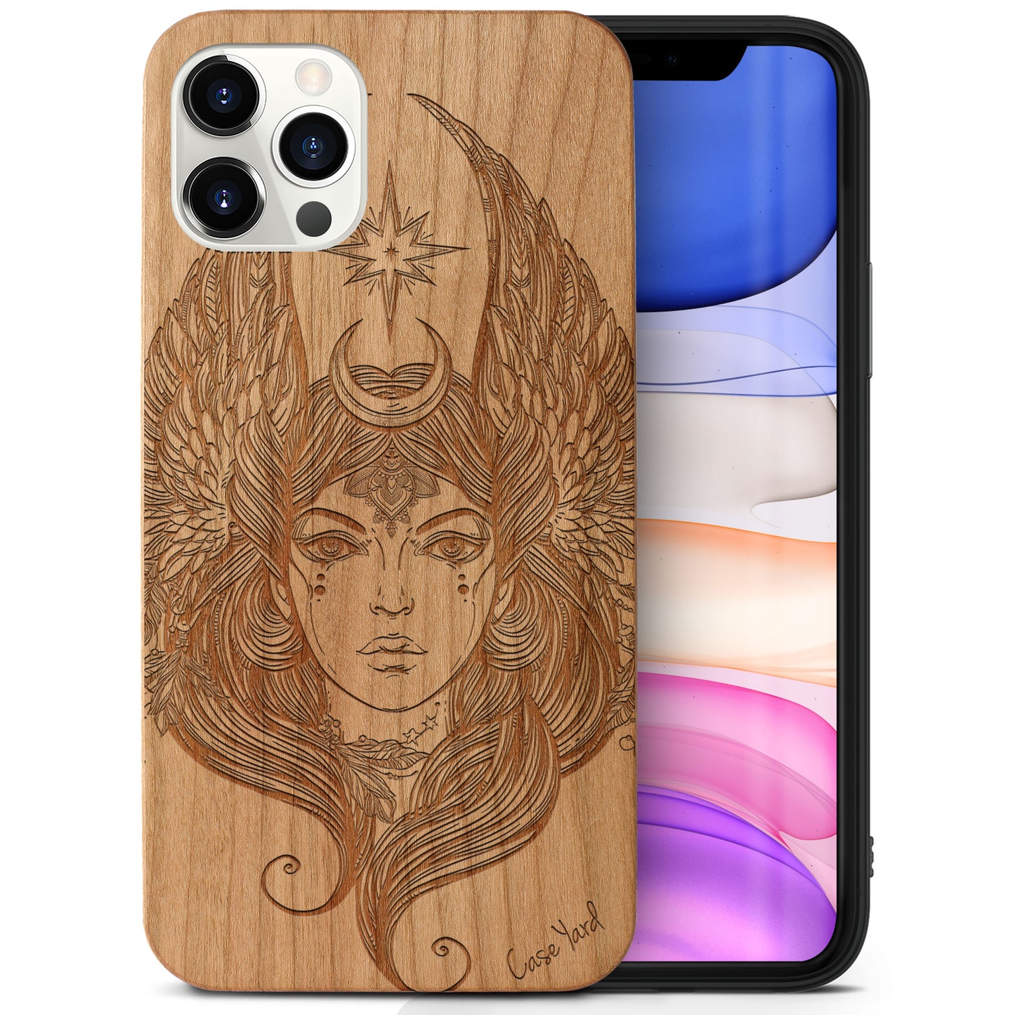 Beautiful Athena Wooden Laser Engraved Phone Case for iPhone & Samsung Phones