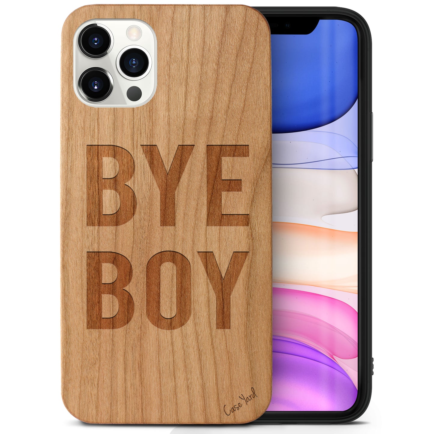 Bye Boy Wooden Laser Engraved Phone Case for iPhone & Samsung Phones