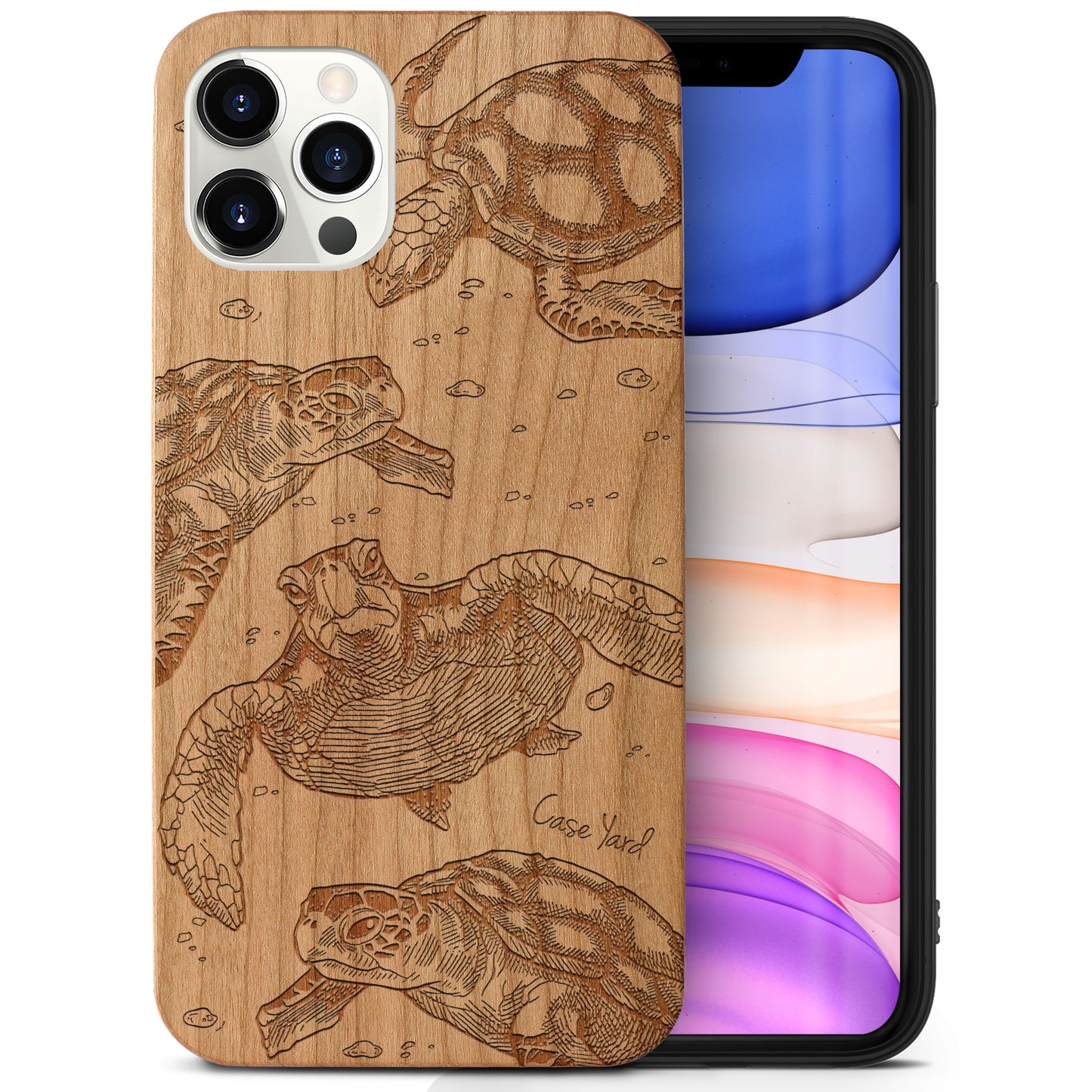 Tortugas Wooden Laser Engraved Phone Case for iPhone