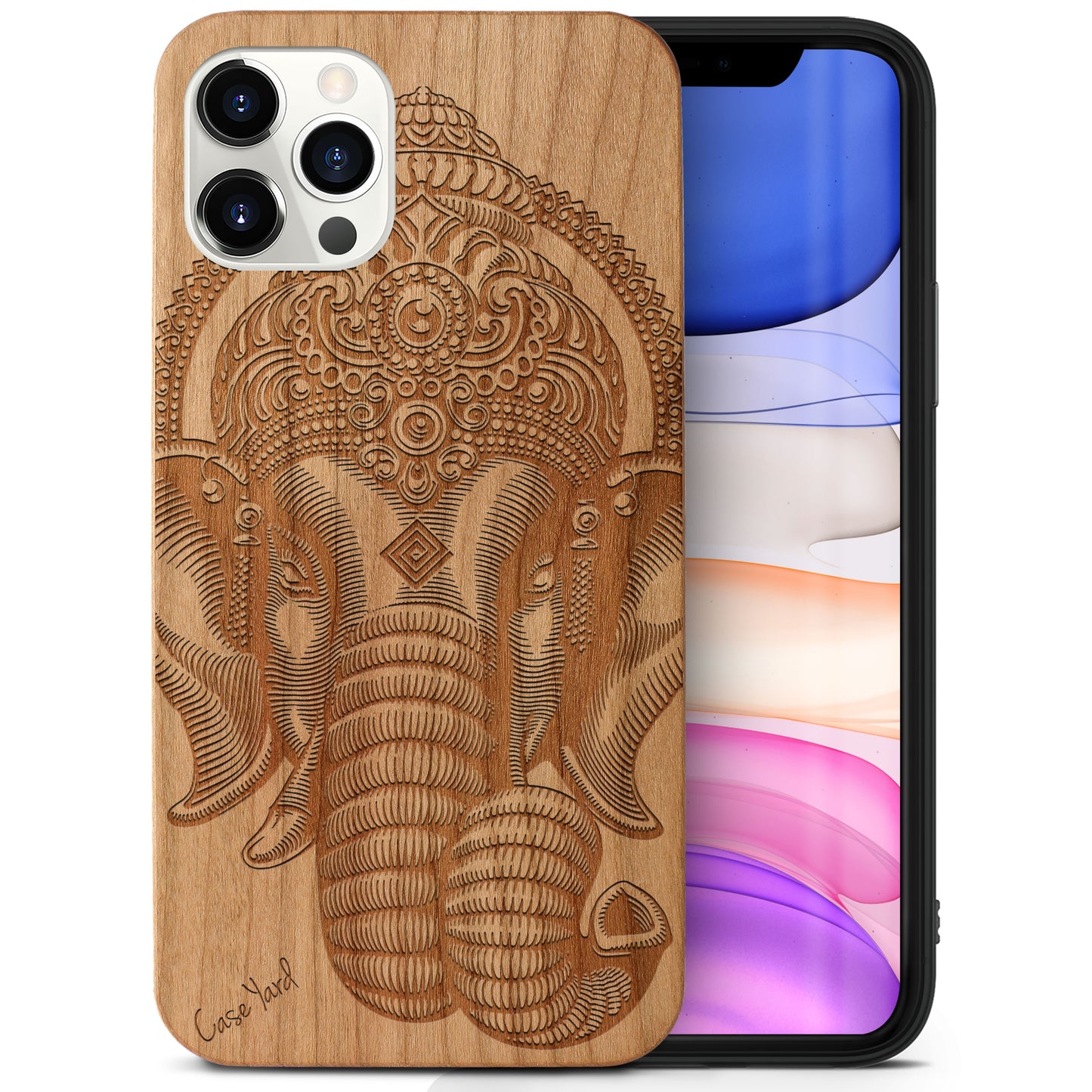 Ganesh Wooden Laser Engraved Phone Case for iPhone