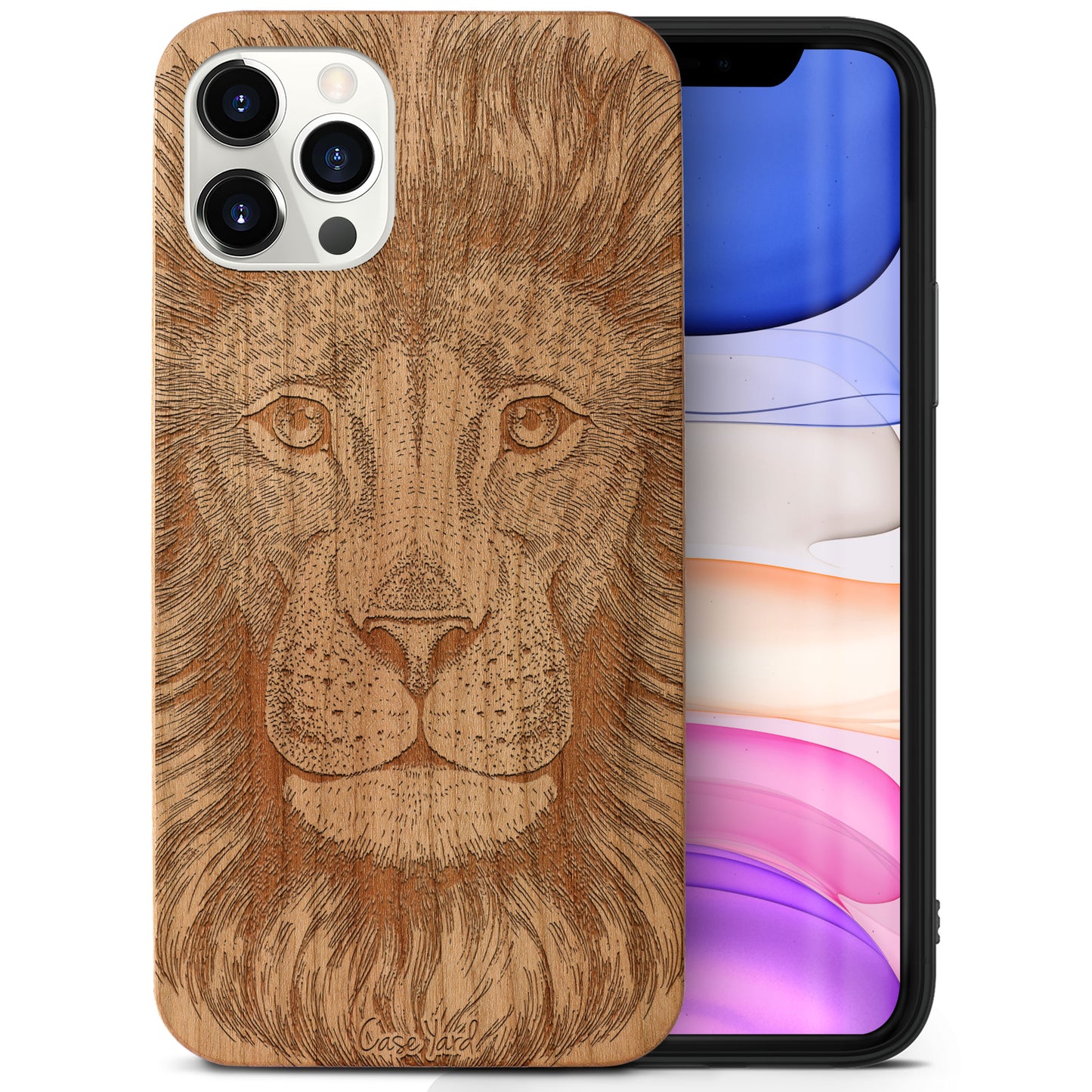 Great Lion Wooden Laser Engraved Phone Case for iPhone