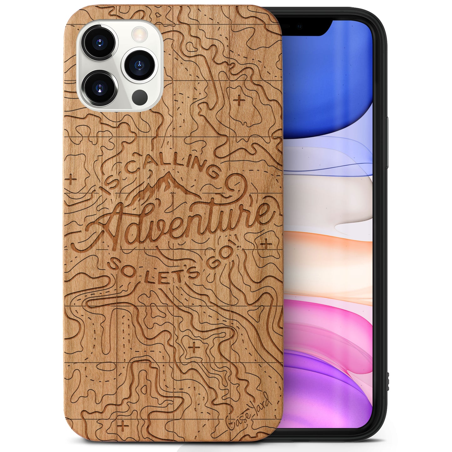 Adventure Wooden Laser Engraved Phone Case