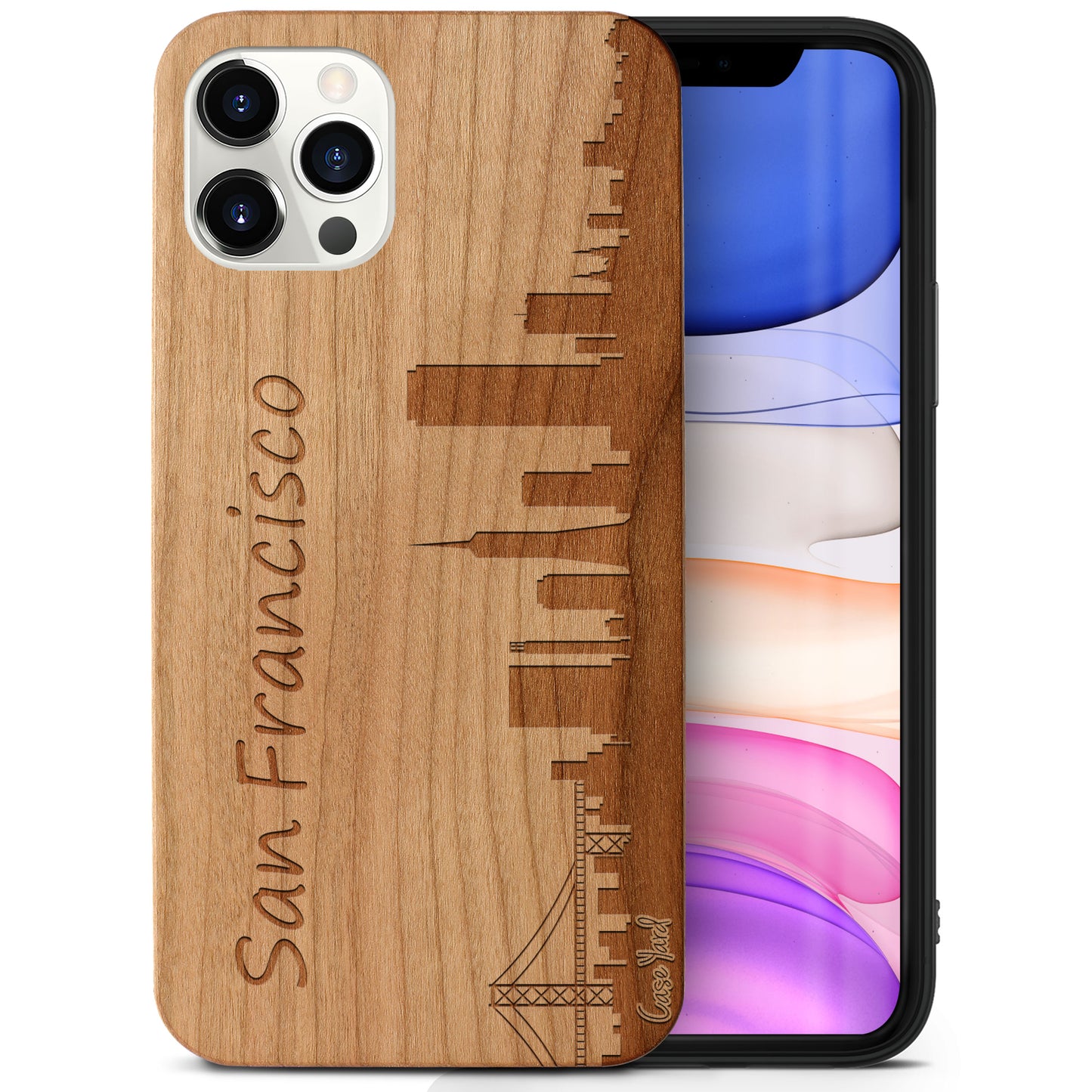 Skyline San Francisco Wooden Laser Engraved Phone Case