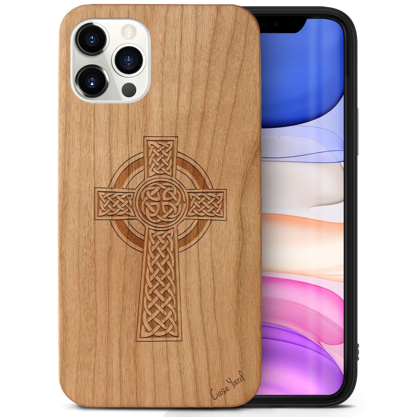 Cross 3 Wooden Laser Engraved Phone Case