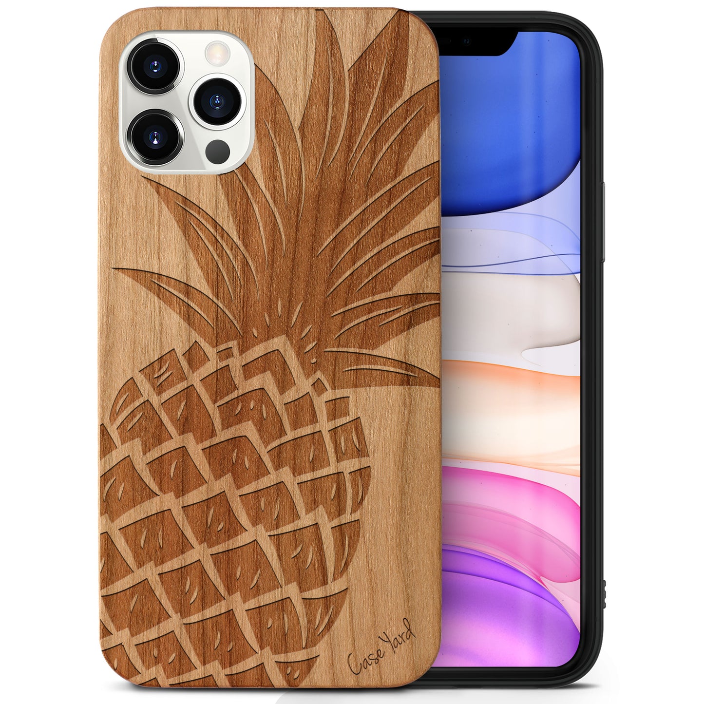 Pineapple Wooden Laser Engraved Phone Case