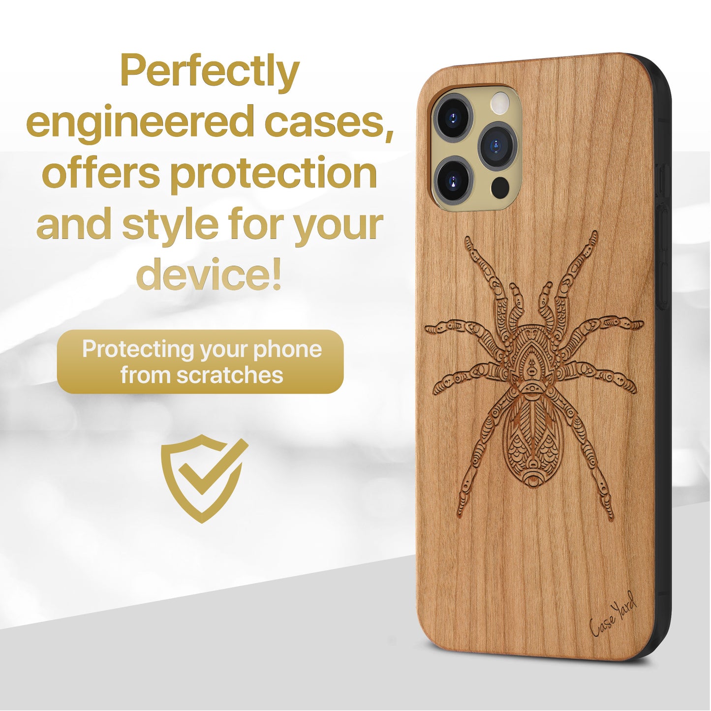 Tarantula Wooden Laser Engraved Phone Case for iPhone