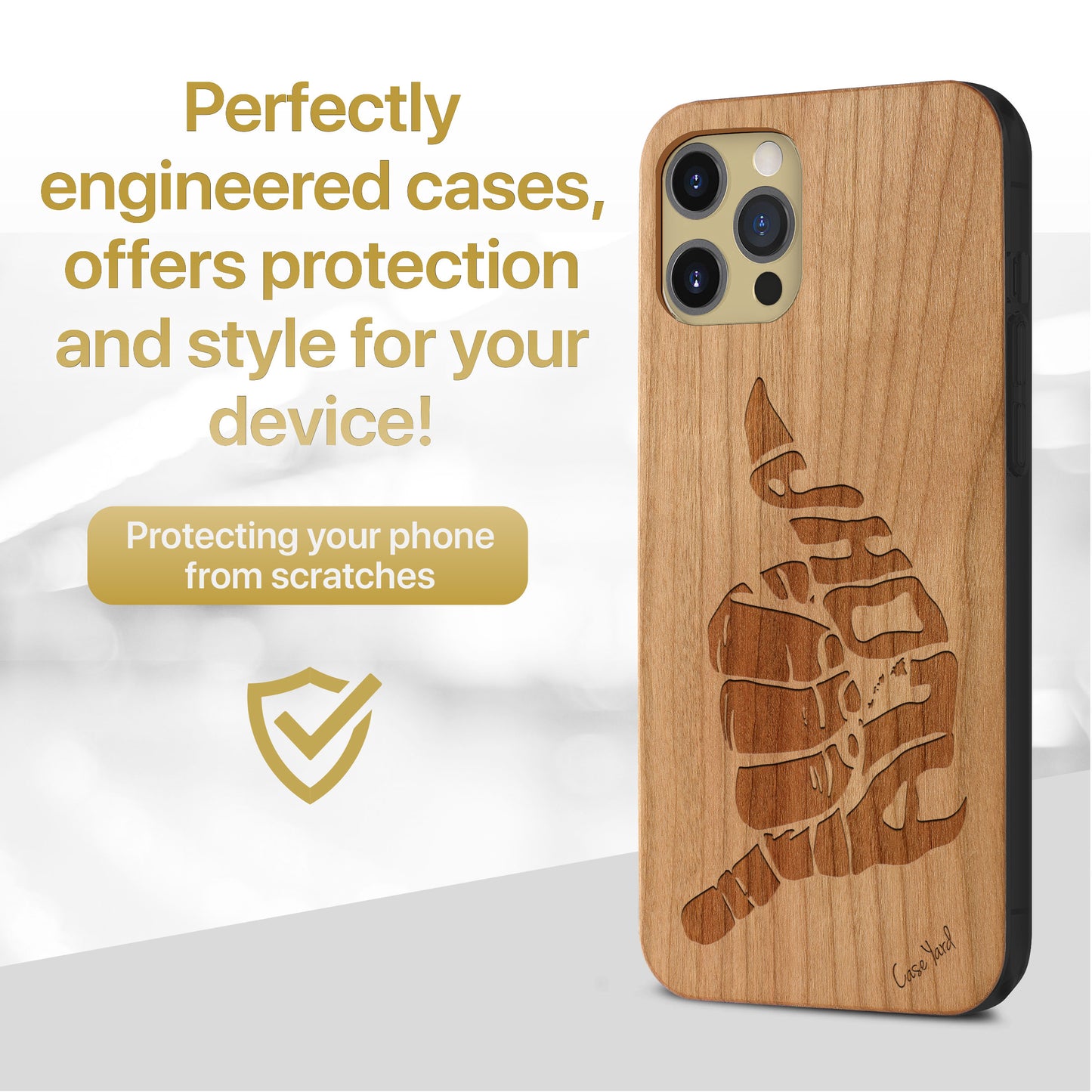 Aloha Hand Sign Wooden Laser Engraved Phone Case for iPhone & Samsung Phones