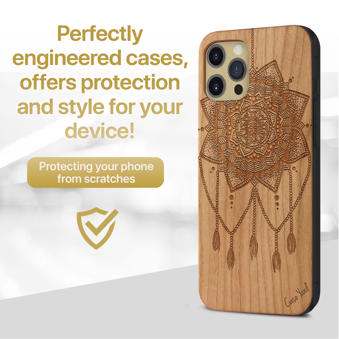 Small Dream Catcher Wooden Laser Engraved Phone Case for iPhone