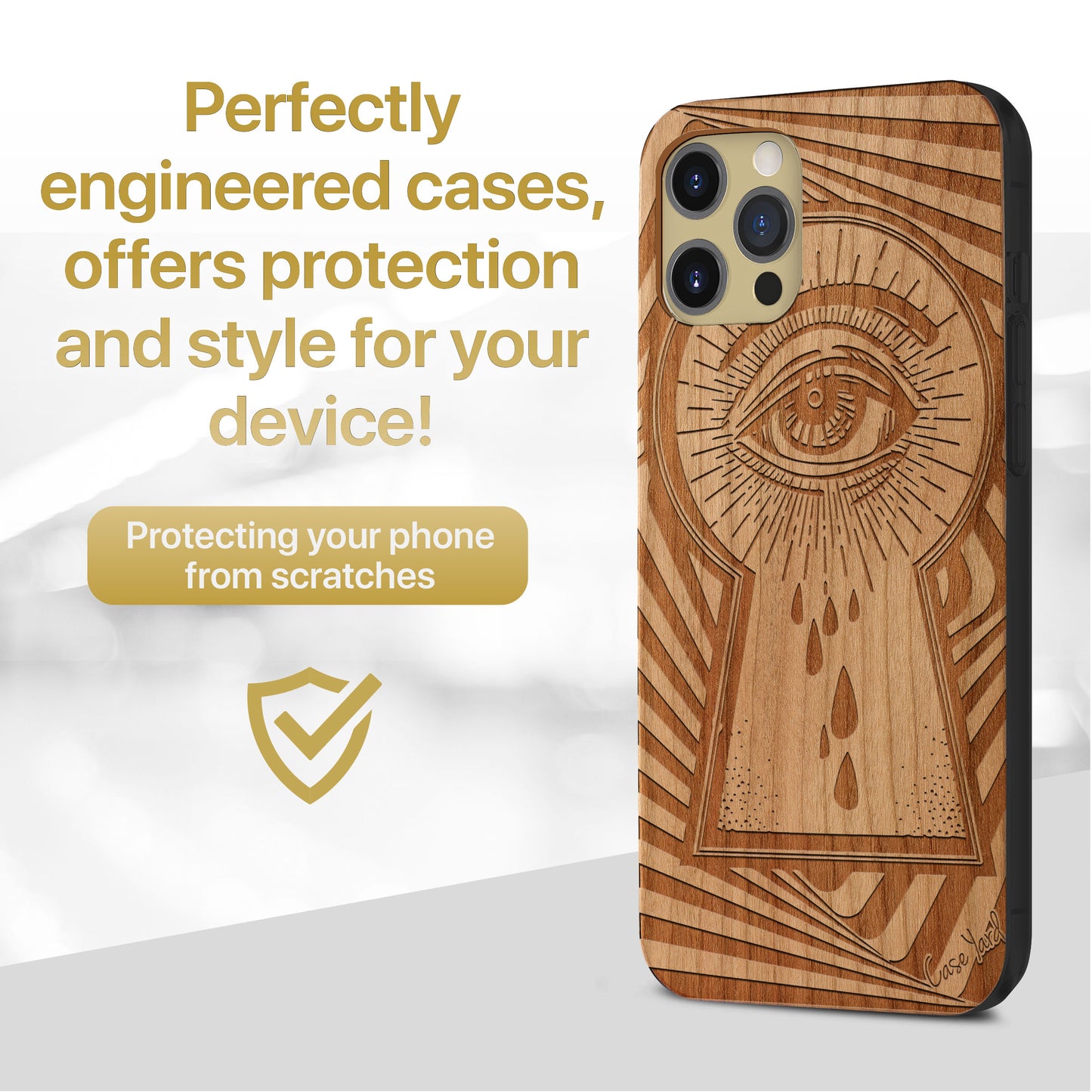 Peaky Eye Wooden Laser Engraved Phone Case for iPhone