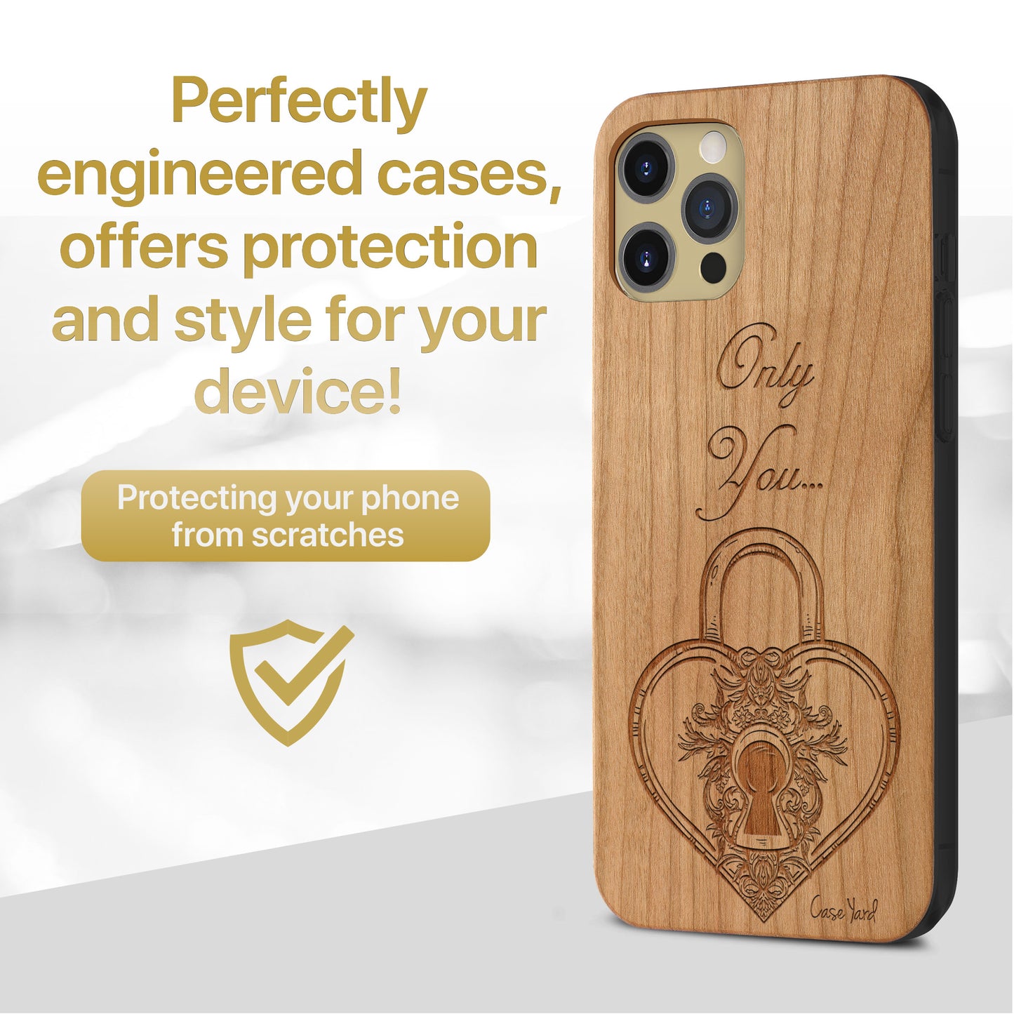 Only You Wooden Laser Engraved Phone Case for iPhone
