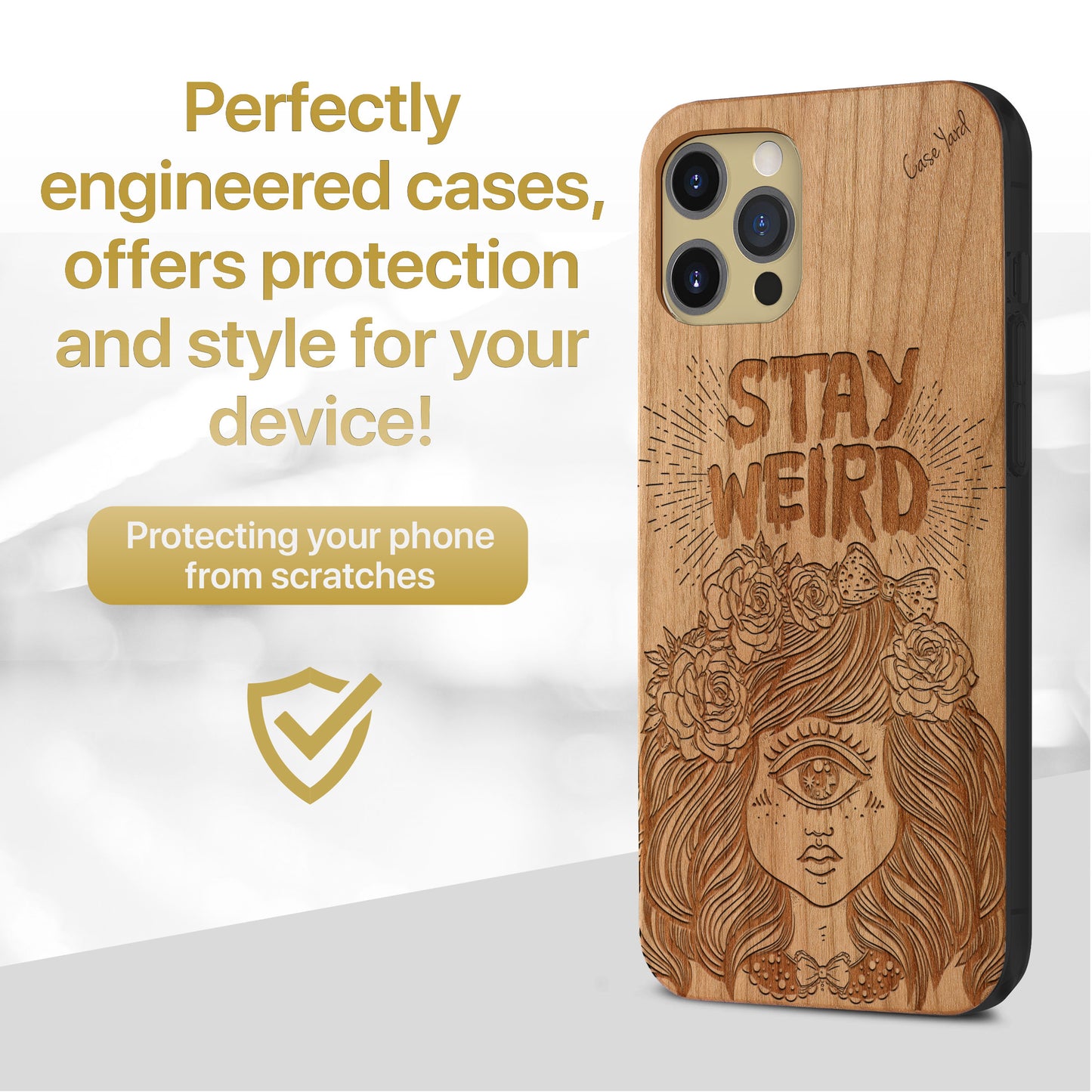 Monster Girl Wooden Laser Engraved Phone Case for iPhone