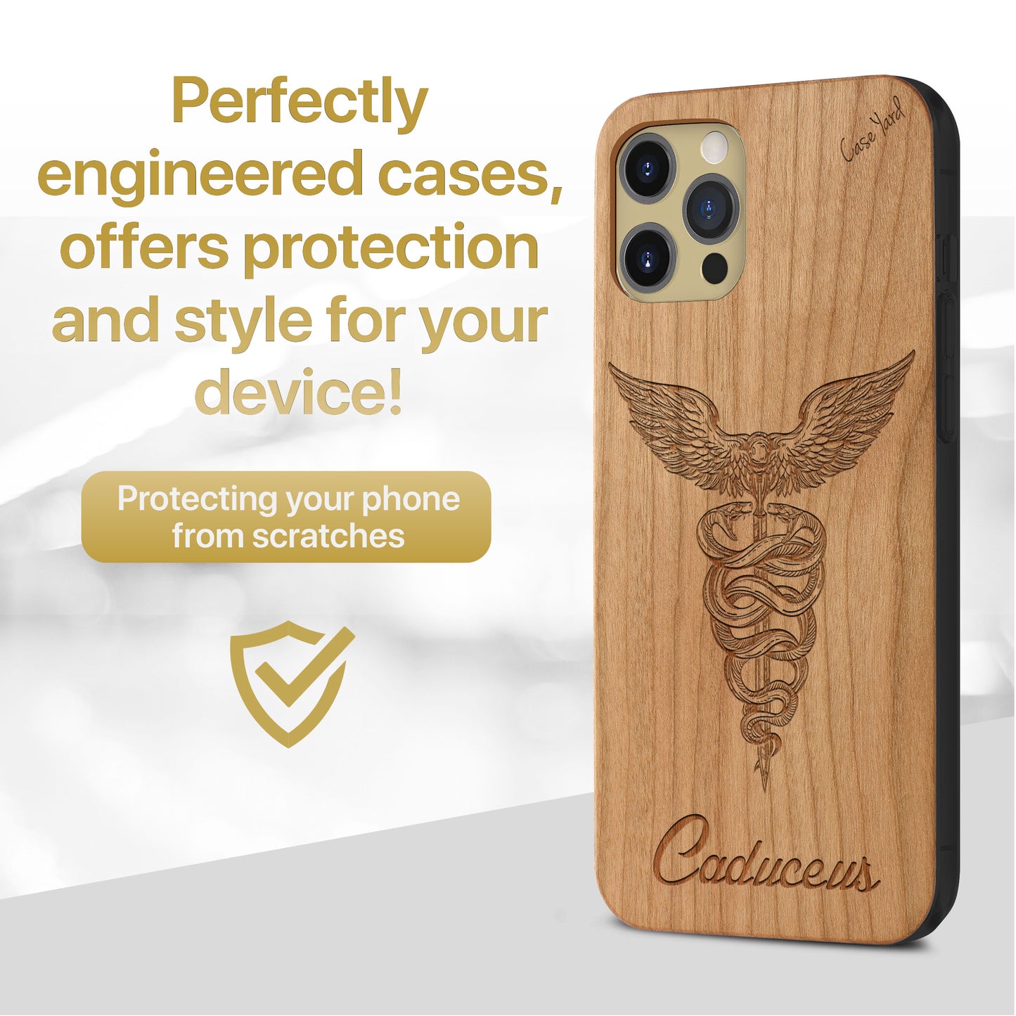Mercury Wooden Laser Engraved Phone Case for iPhone