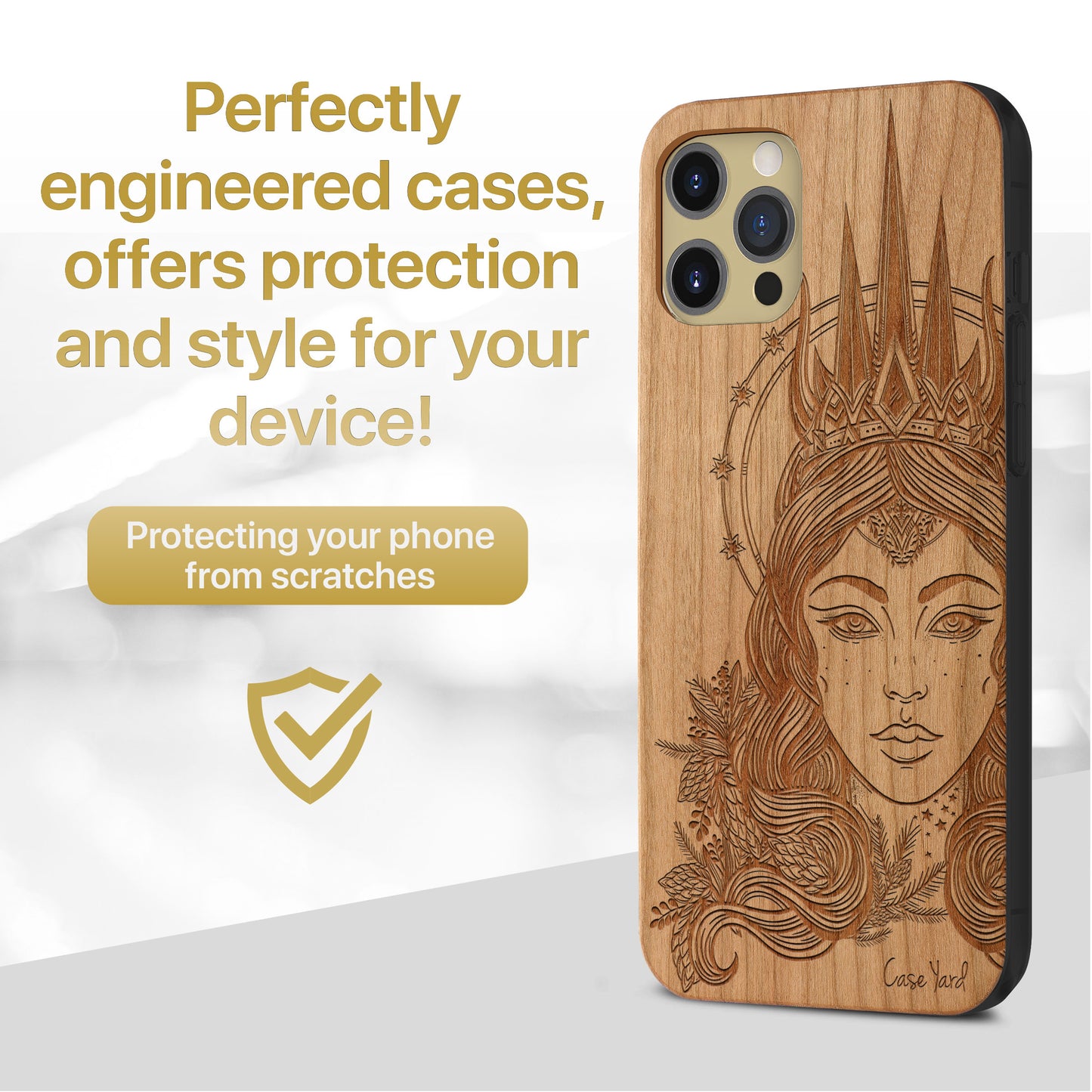 Northern Queen Wooden Laser Engraved Phone Case for iPhone
