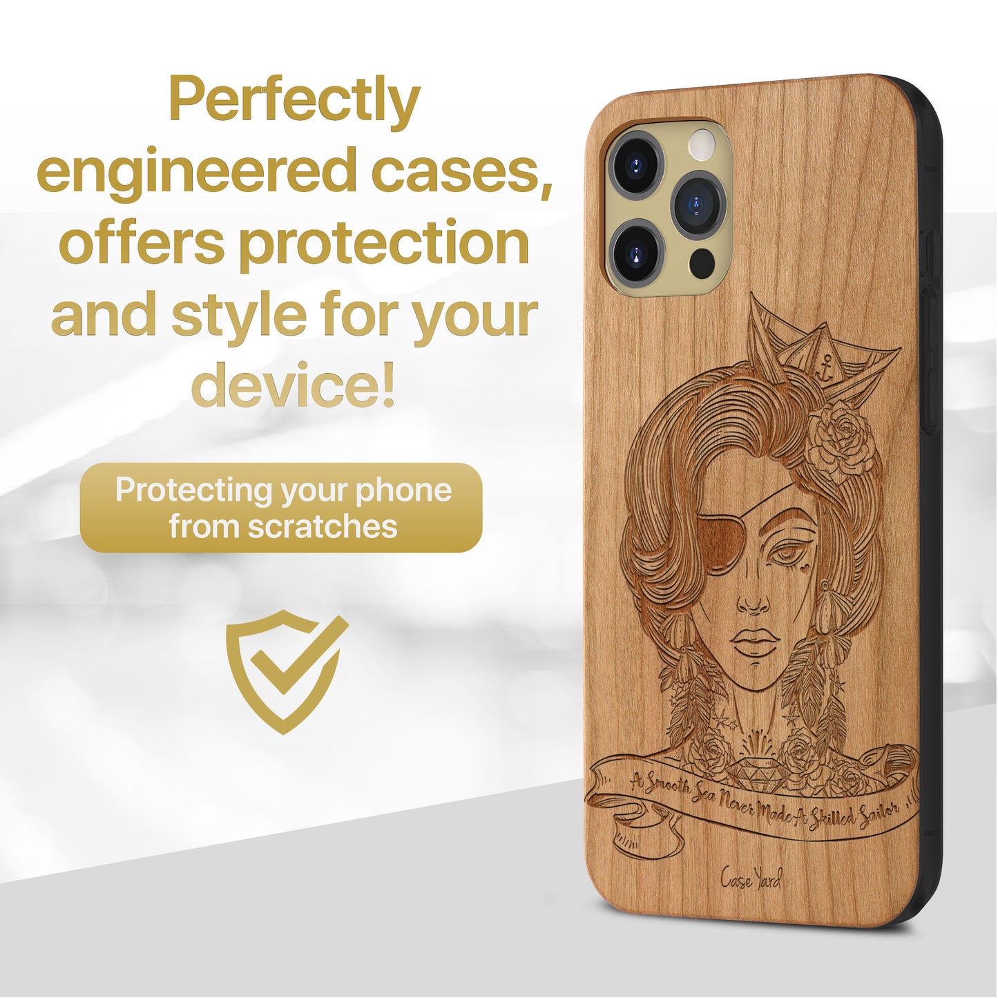 Skillful Sailor Wooden Laser Engraved Phone Case for iPhone