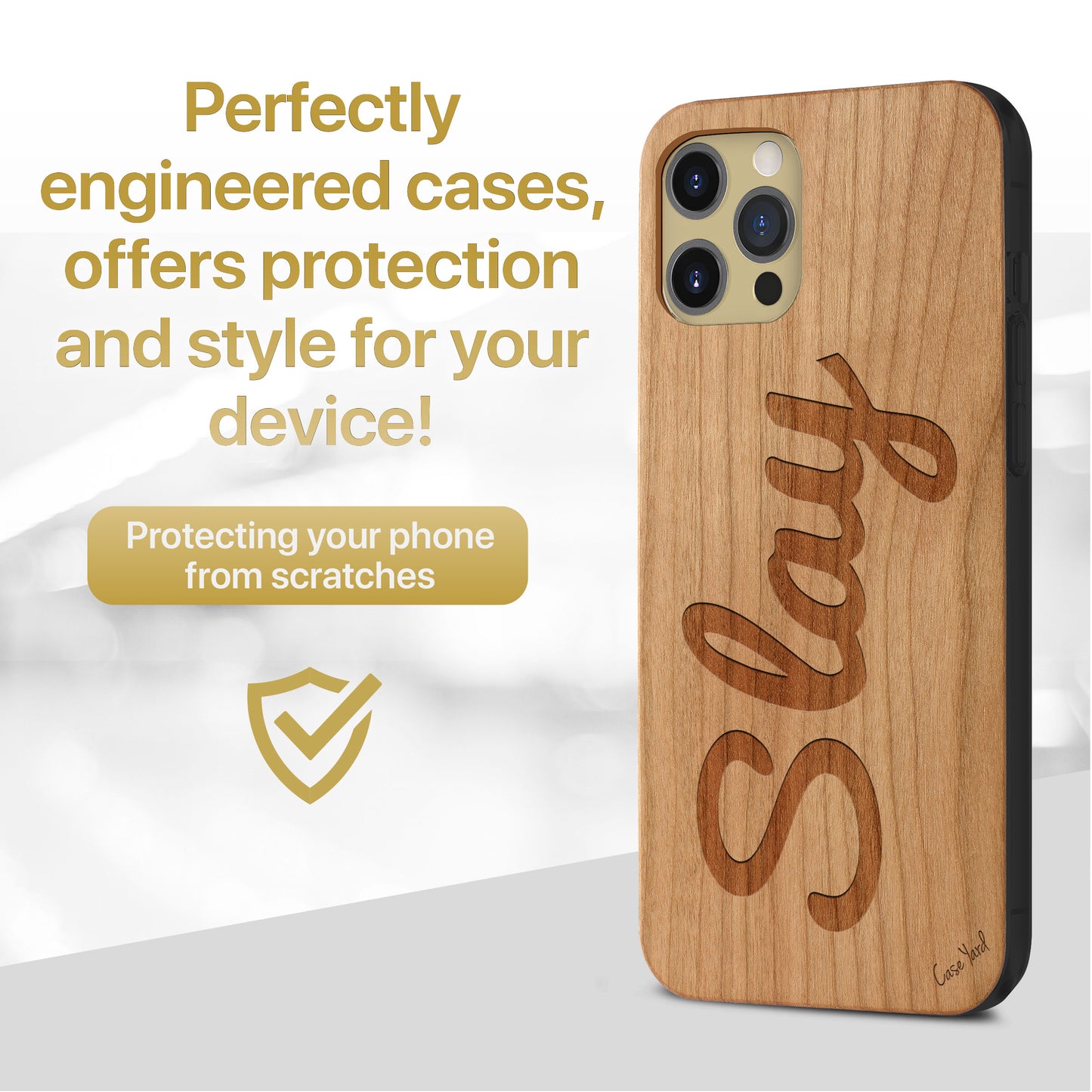 Slay Wooden Laser Engraved Phone Case for iPhone