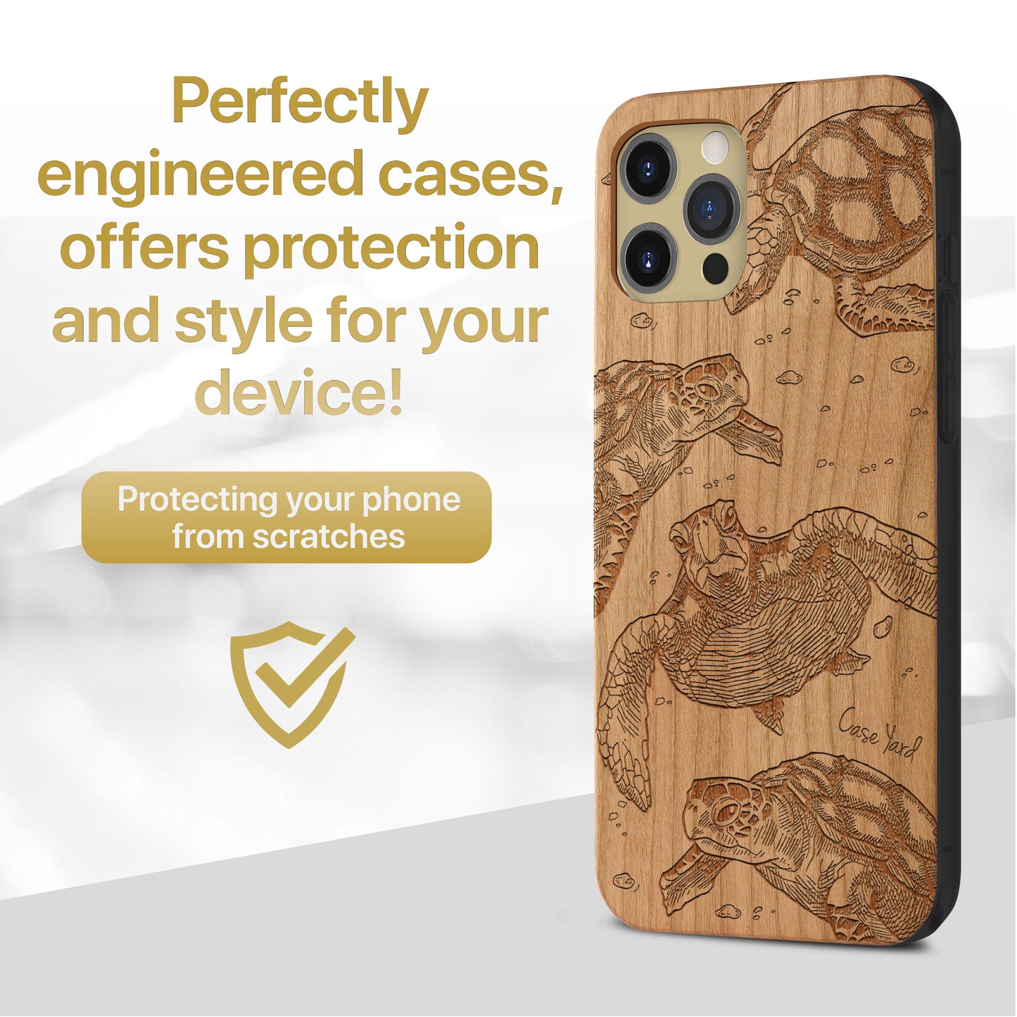 Tortugas Wooden Laser Engraved Phone Case for iPhone