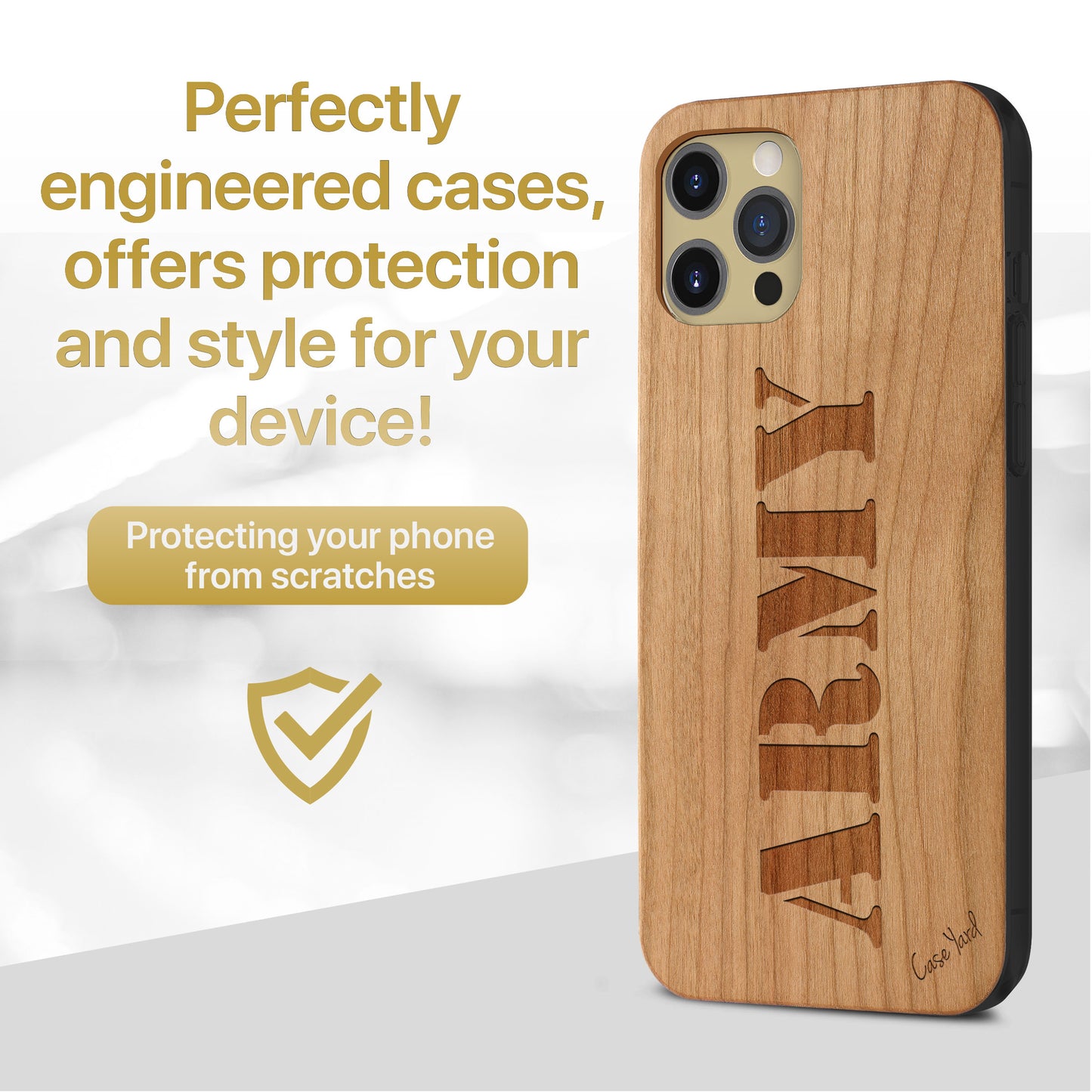 US Army Stencil Wooden Laser Engraved Phone Case for iPhone