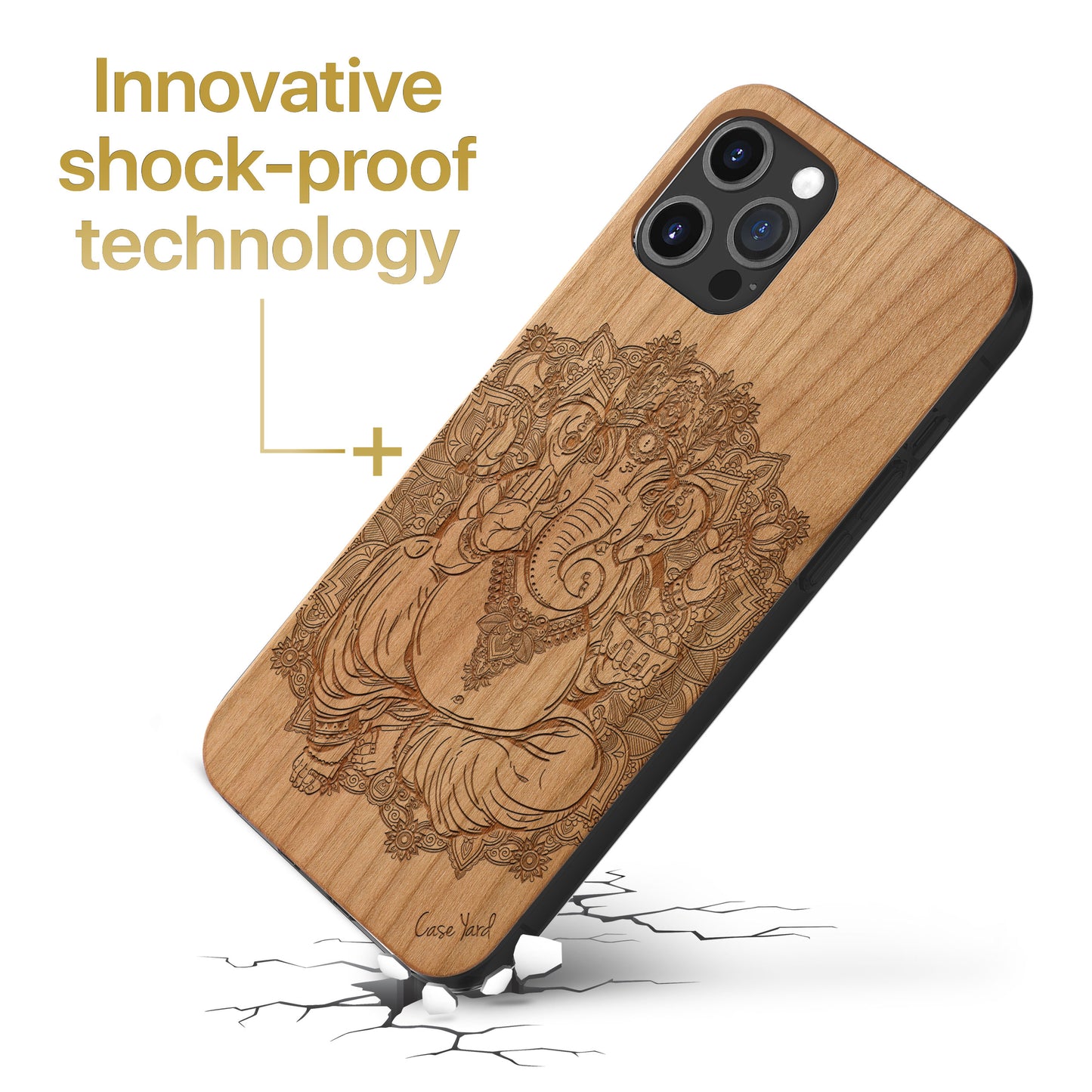 Elephant God Wooden Laser Engraved Phone Case for iPhone