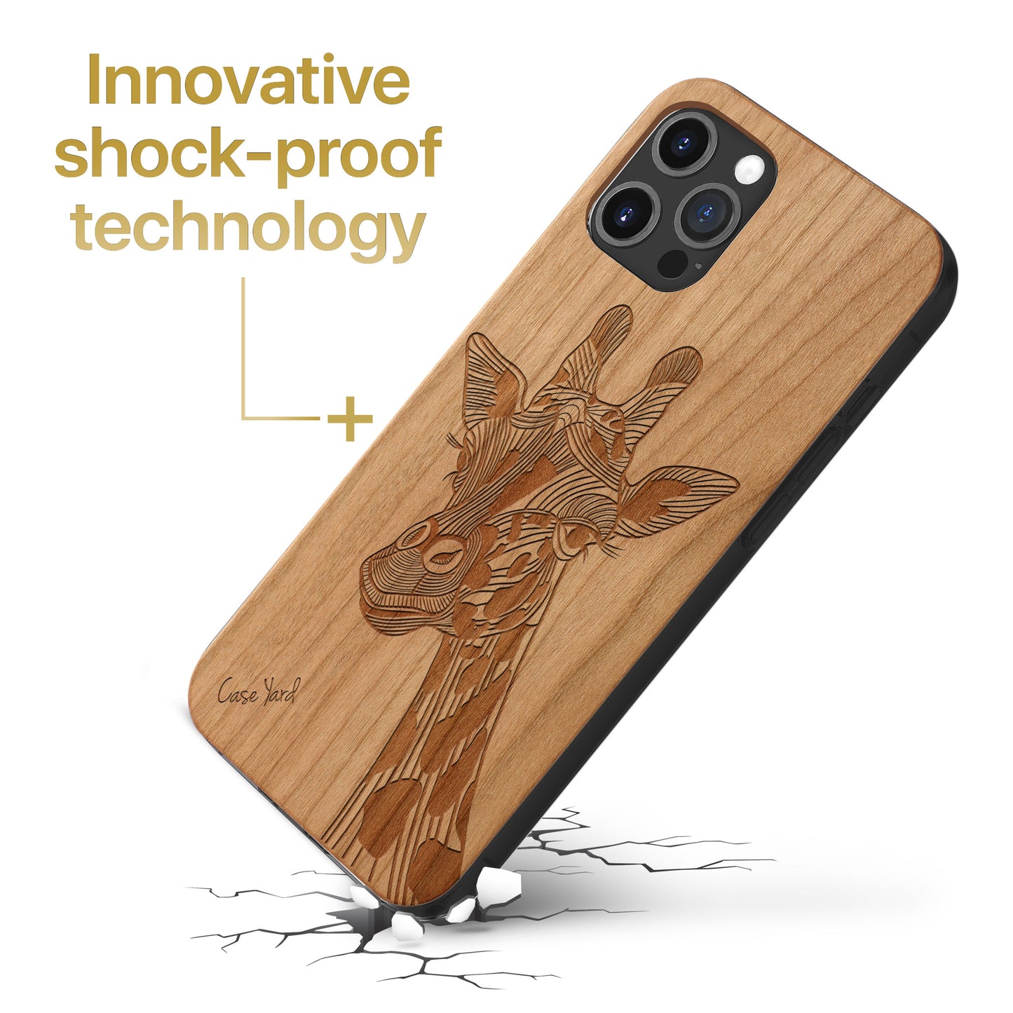 Giraffe Wood Wooden Laser Engraved Phone Case for iPhone