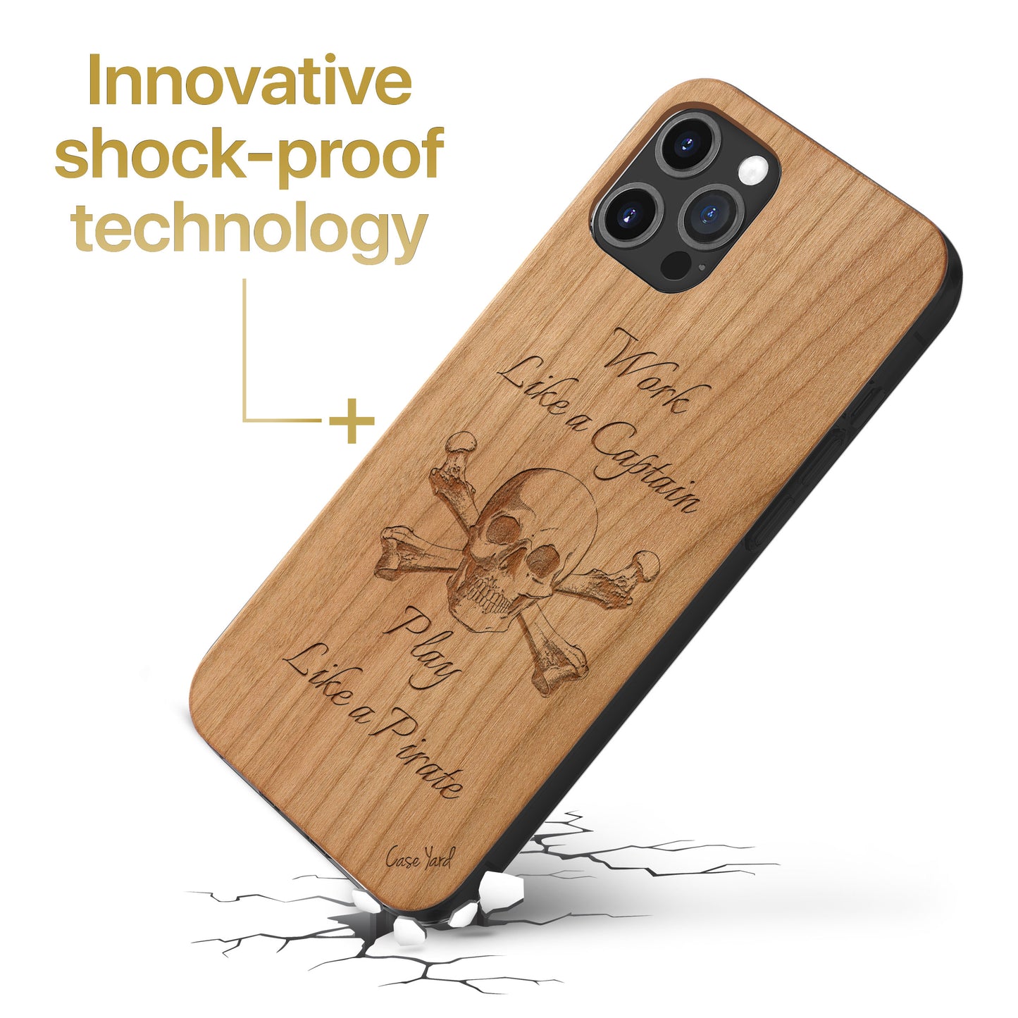 Work Like Captain Wooden Laser Engraved Phone Case for iPhone
