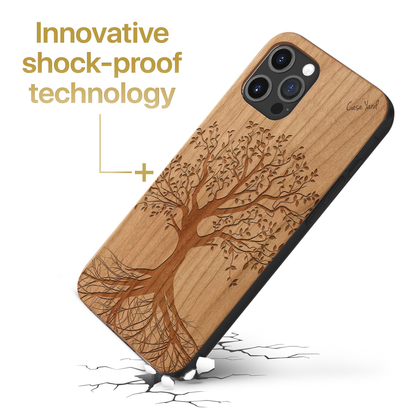 Wooden Cell Phone Case Cover, Laser Engraved case for iPhone & Samsung phone Tree Design