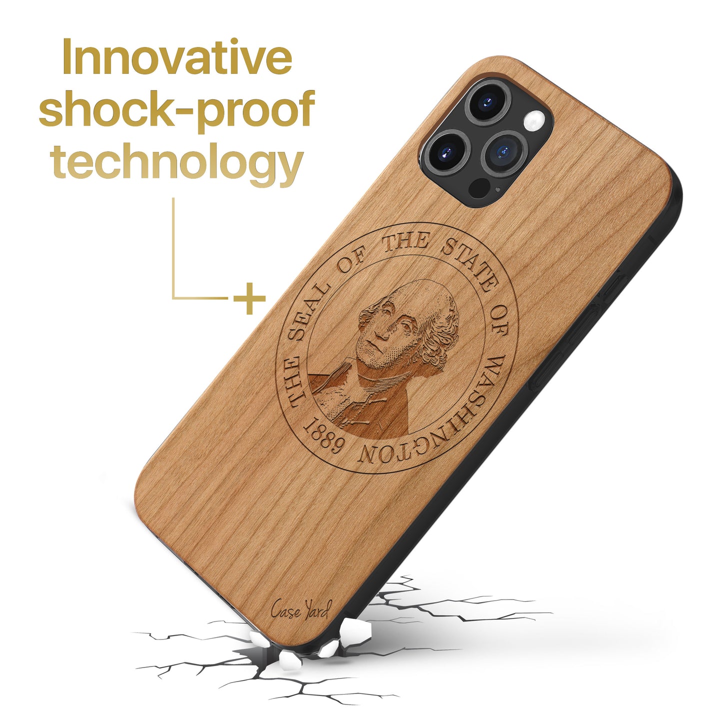 Washington Seal Wooden Laser Engraved Phone Case for iPhone