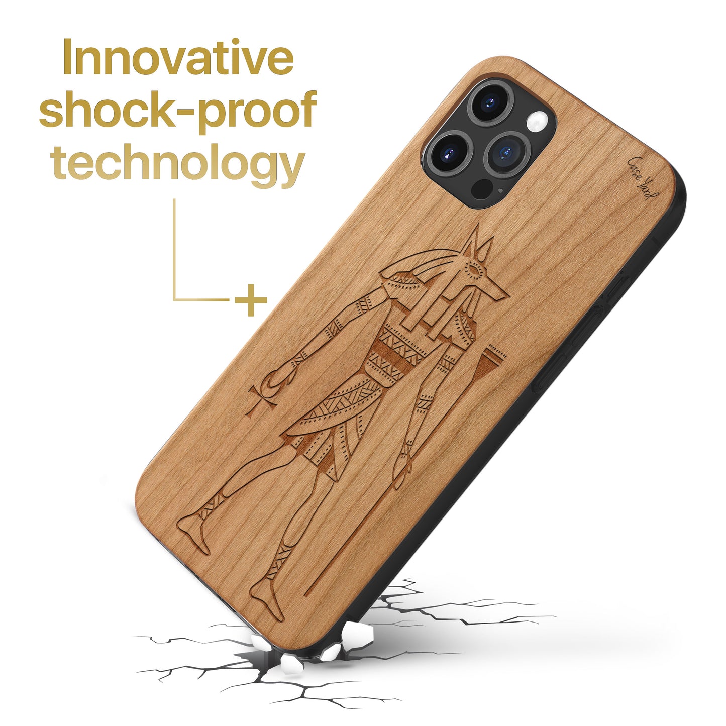 Anubis Wooden Laser Engraved Phone Case for iPhone & Samsung Phones