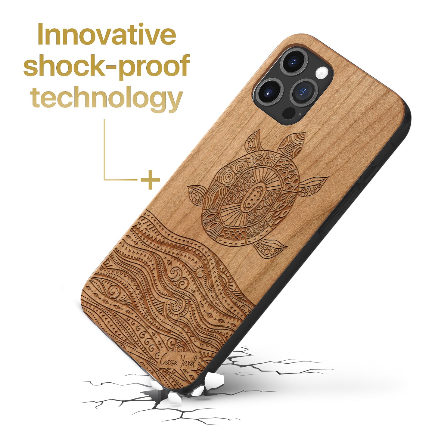 Sea Turtle Wooden Laser Engraved Phone Case for iPhone