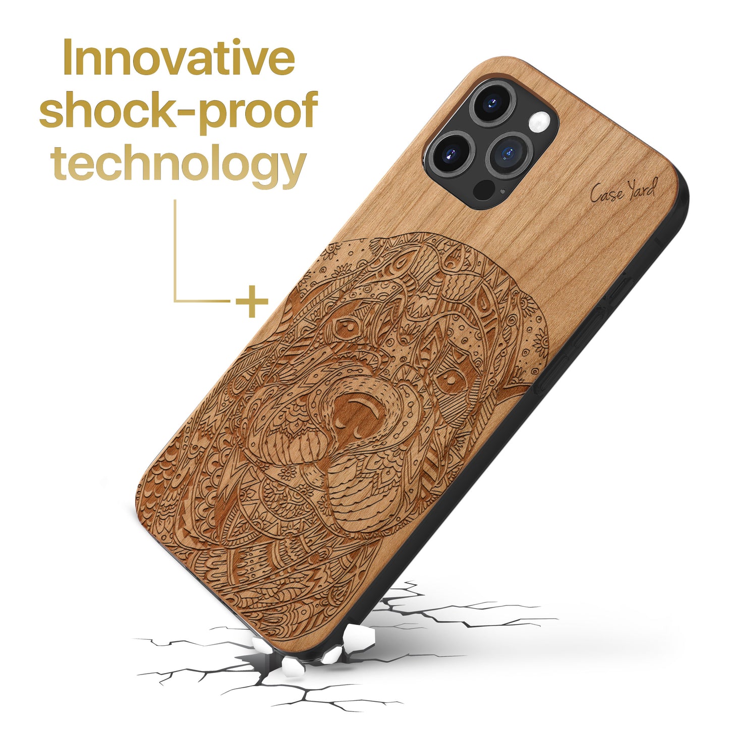 Sad Dog Wooden Laser Engraved Phone Case