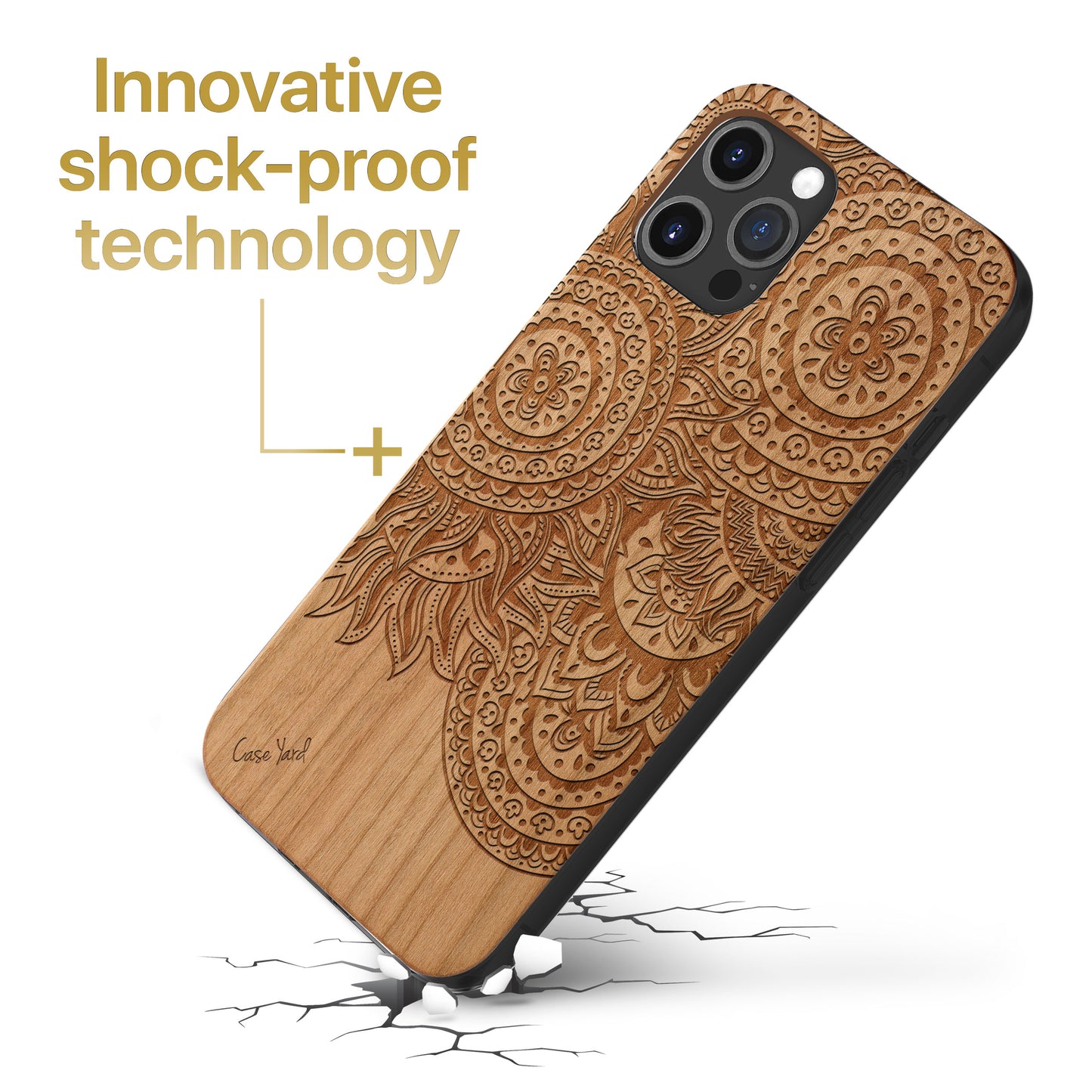 Geo Henna Wooden Laser Engraved Phone Case