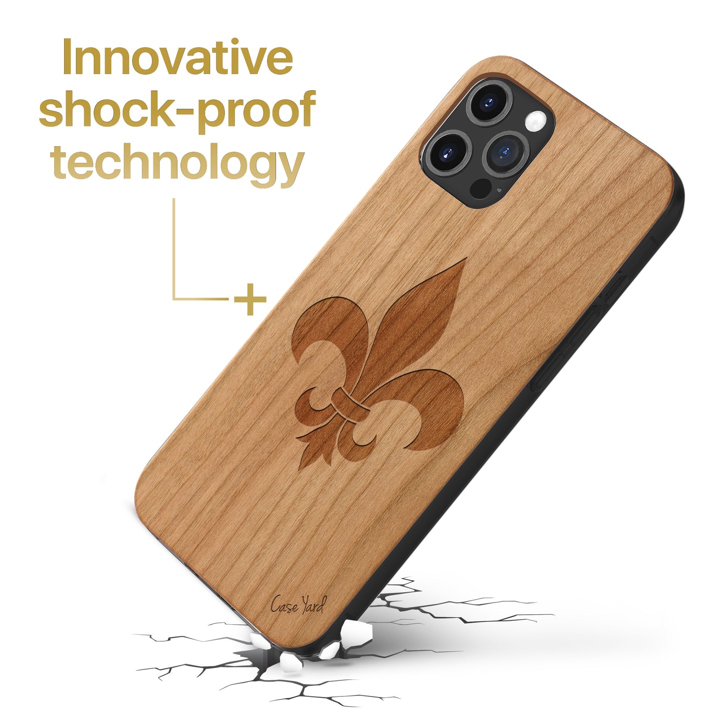 French Tip Wooden Laser Engraved Phone Case