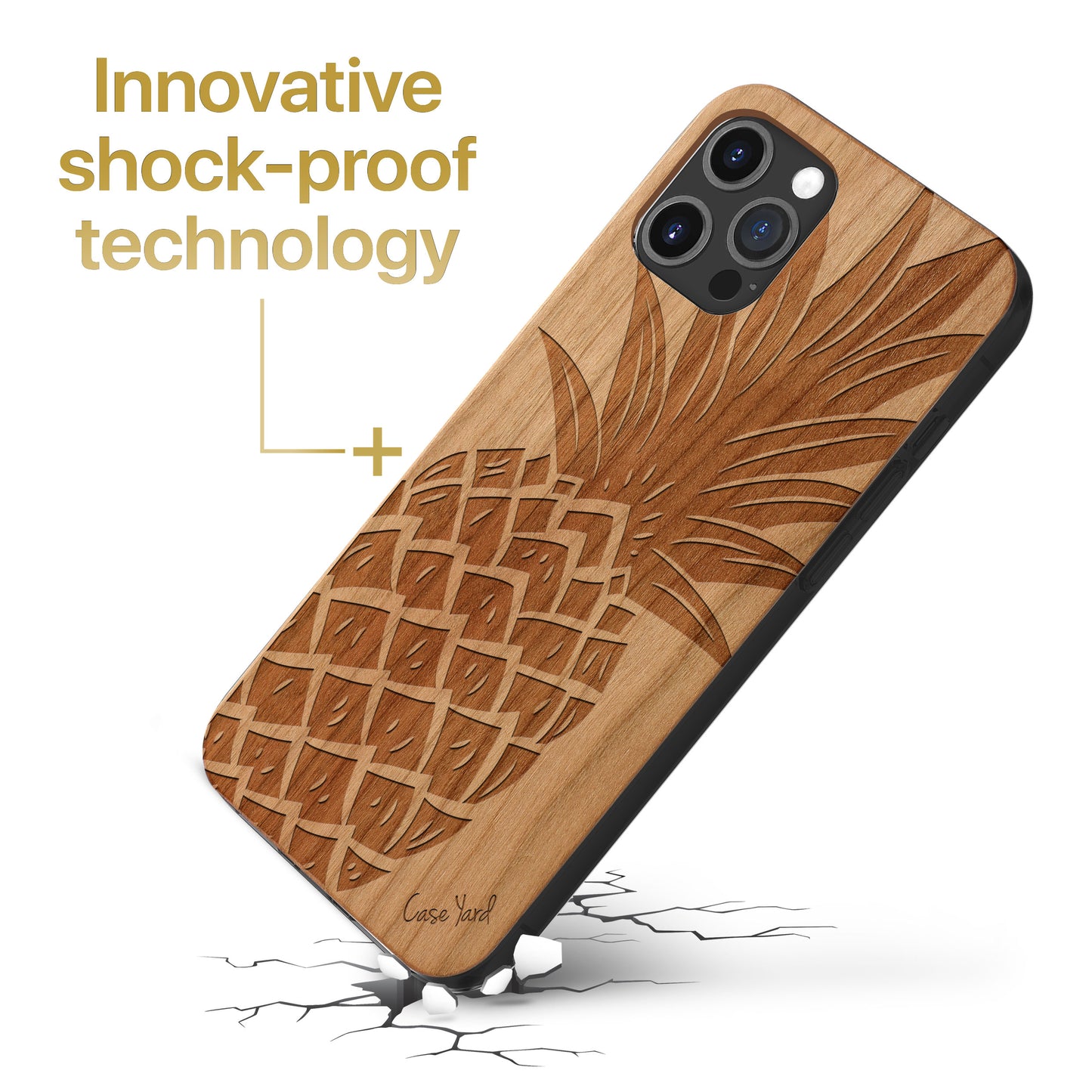 Pineapple Wooden Laser Engraved Phone Case