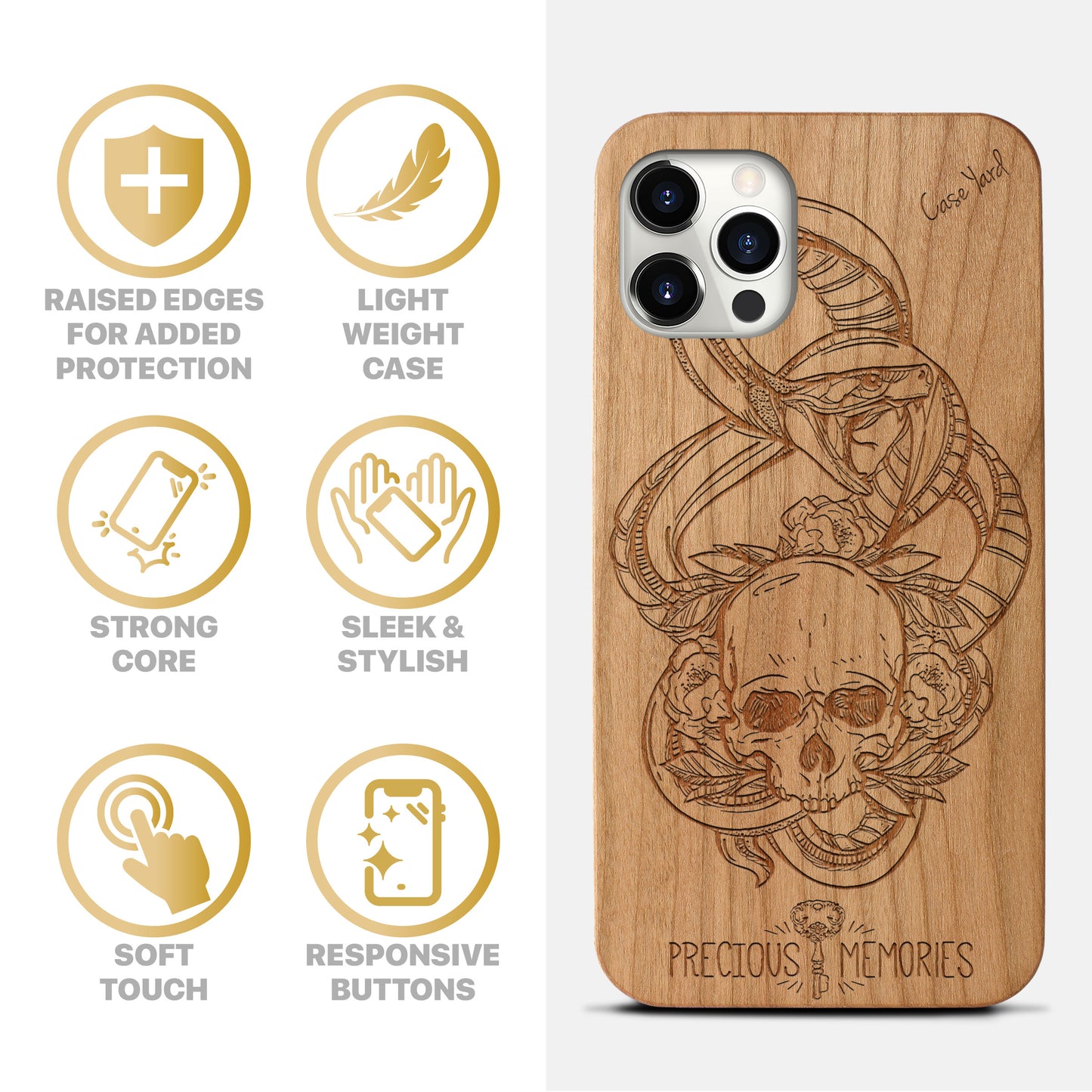 Precious Memories Wooden Laser Engraved Phone Case for iPhone