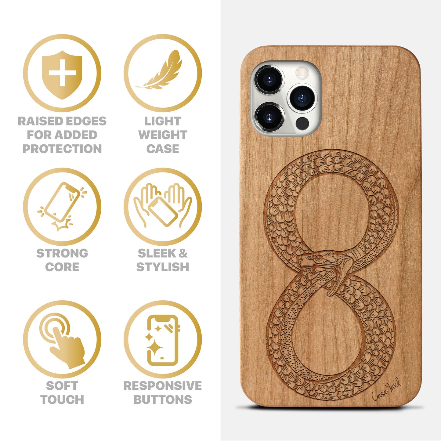 Eternal Life Wooden Laser Engraved Phone Case for iPhone