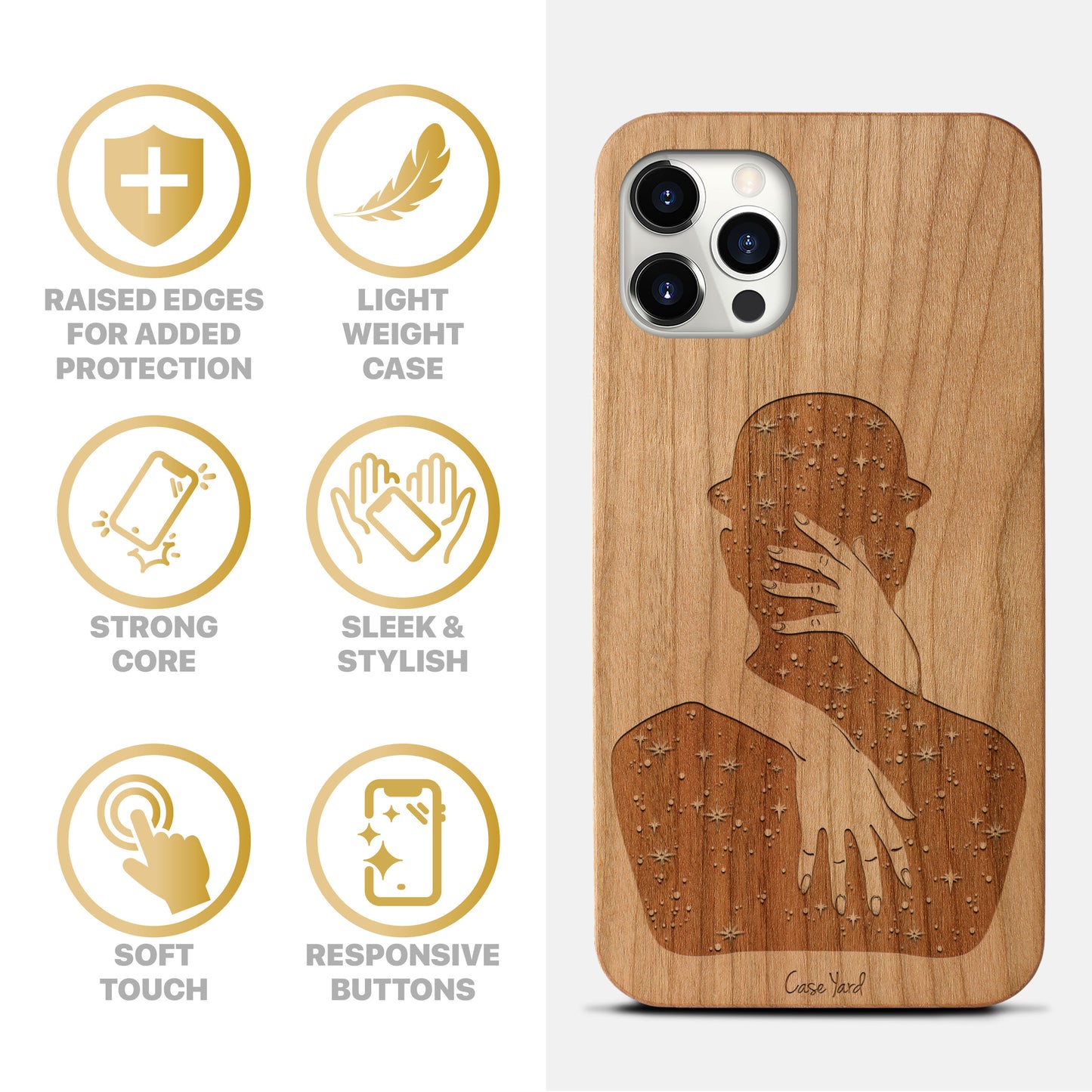 Mystic Lady Wooden Laser Engraved Phone Case for iPhone