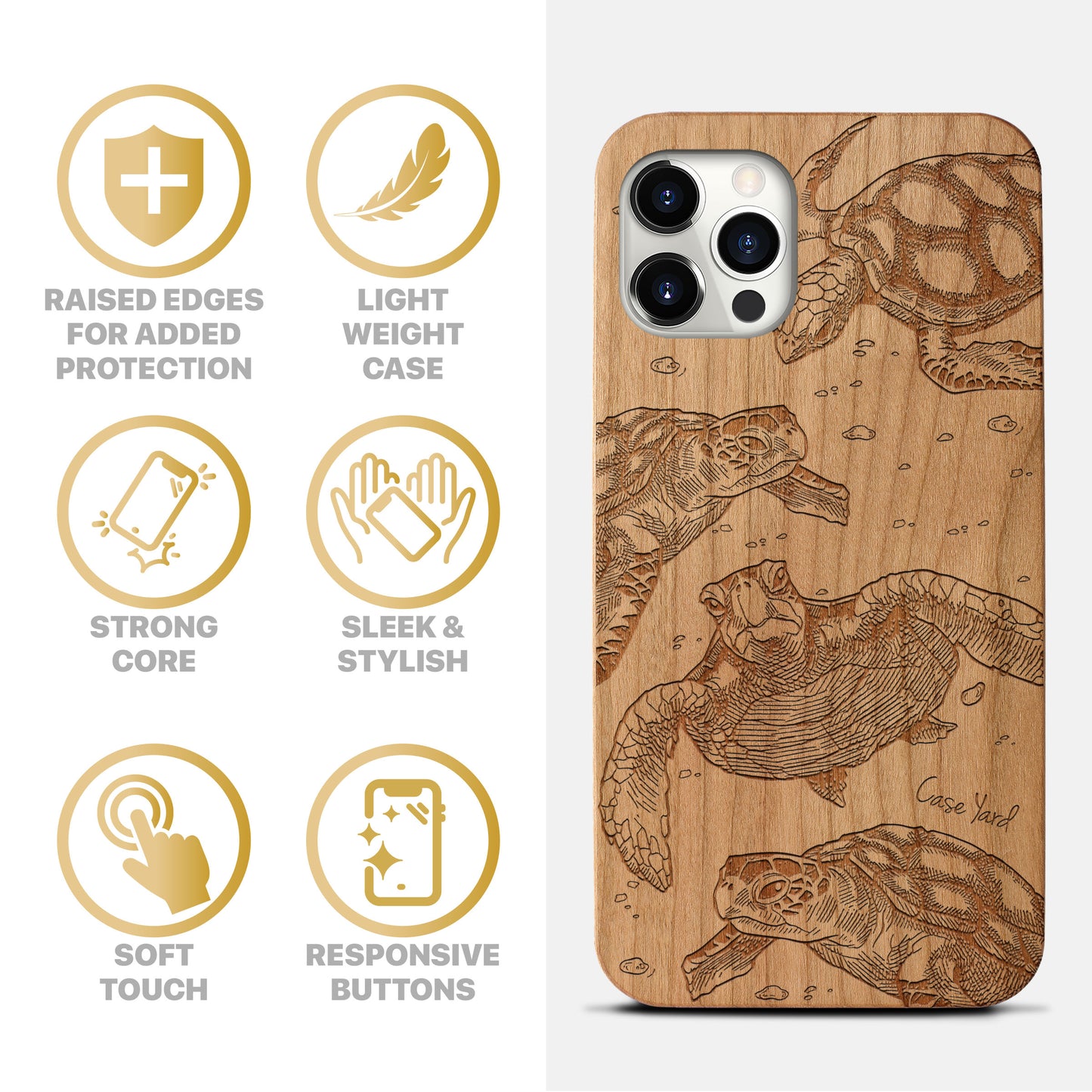 Tortugas Wooden Laser Engraved Phone Case for iPhone