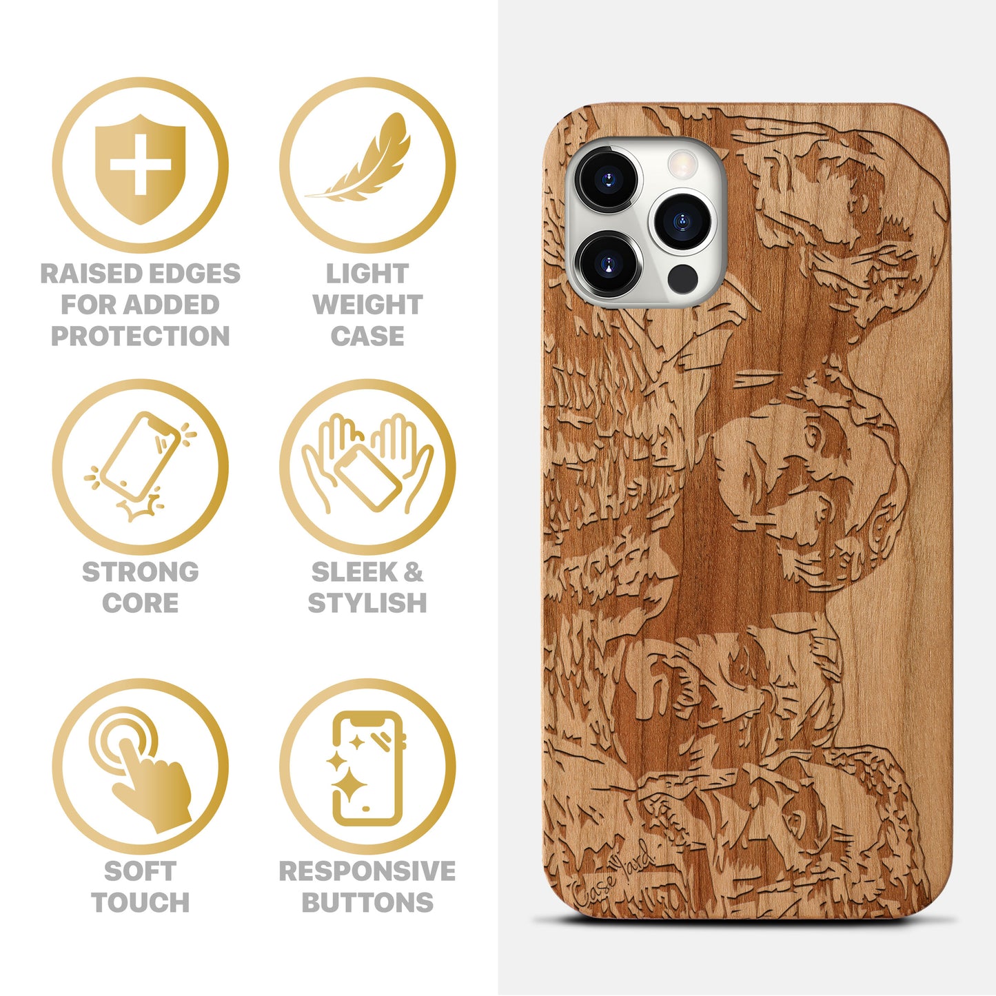 Mount Rushmore Wooden Laser Engraved Phone Case for iPhone