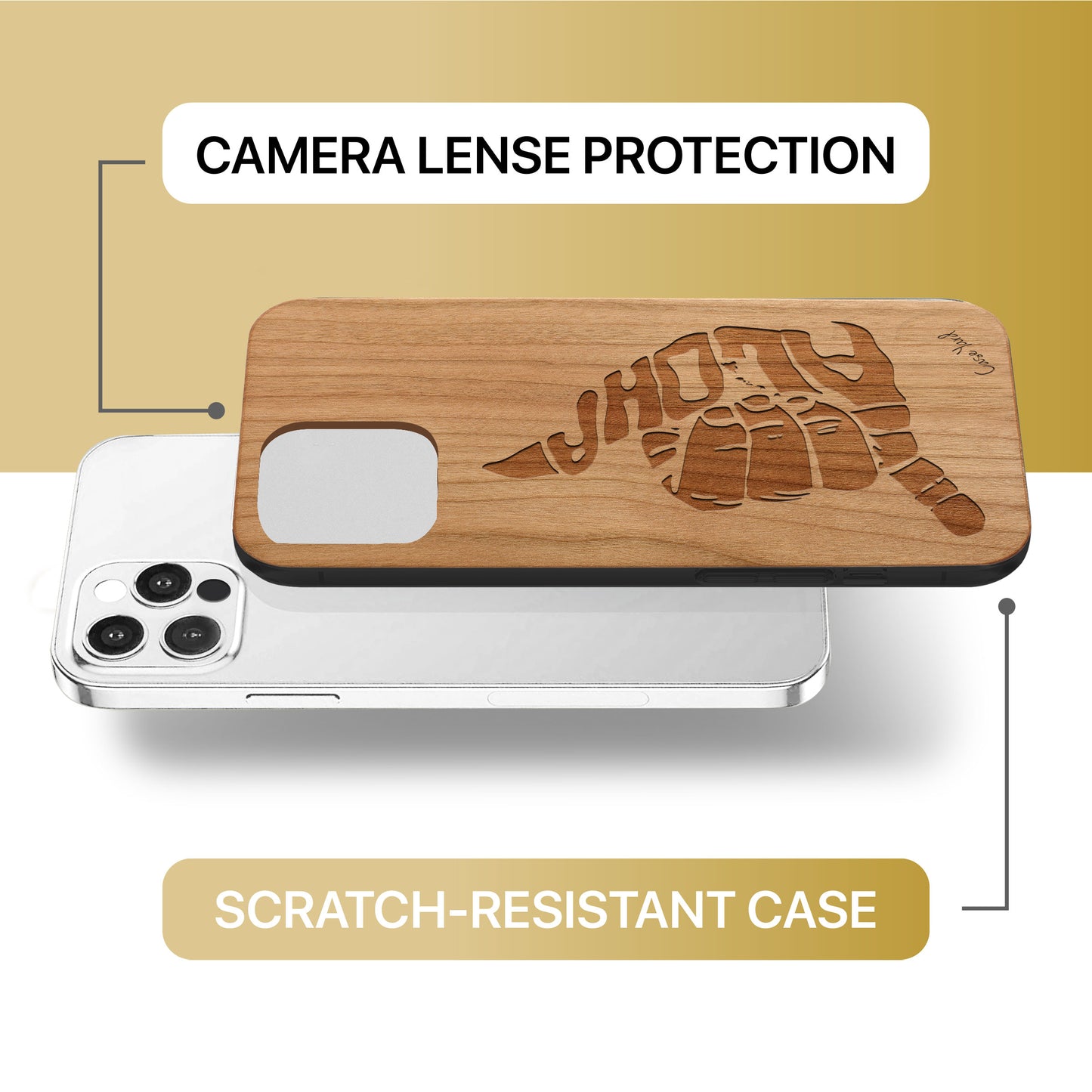 Aloha Hand Sign Wooden Laser Engraved Phone Case for iPhone & Samsung Phones