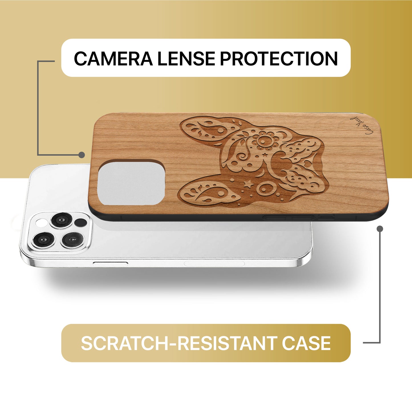Bulldog Wooden Laser Engraved Phone Case for iPhone & Samsung Phones