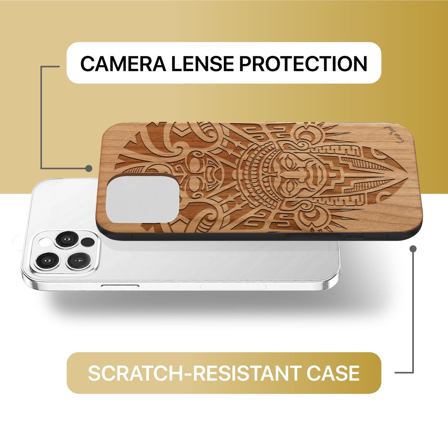 Tribal Indian Mask Wooden Laser Engraved Phone Case for iPhone