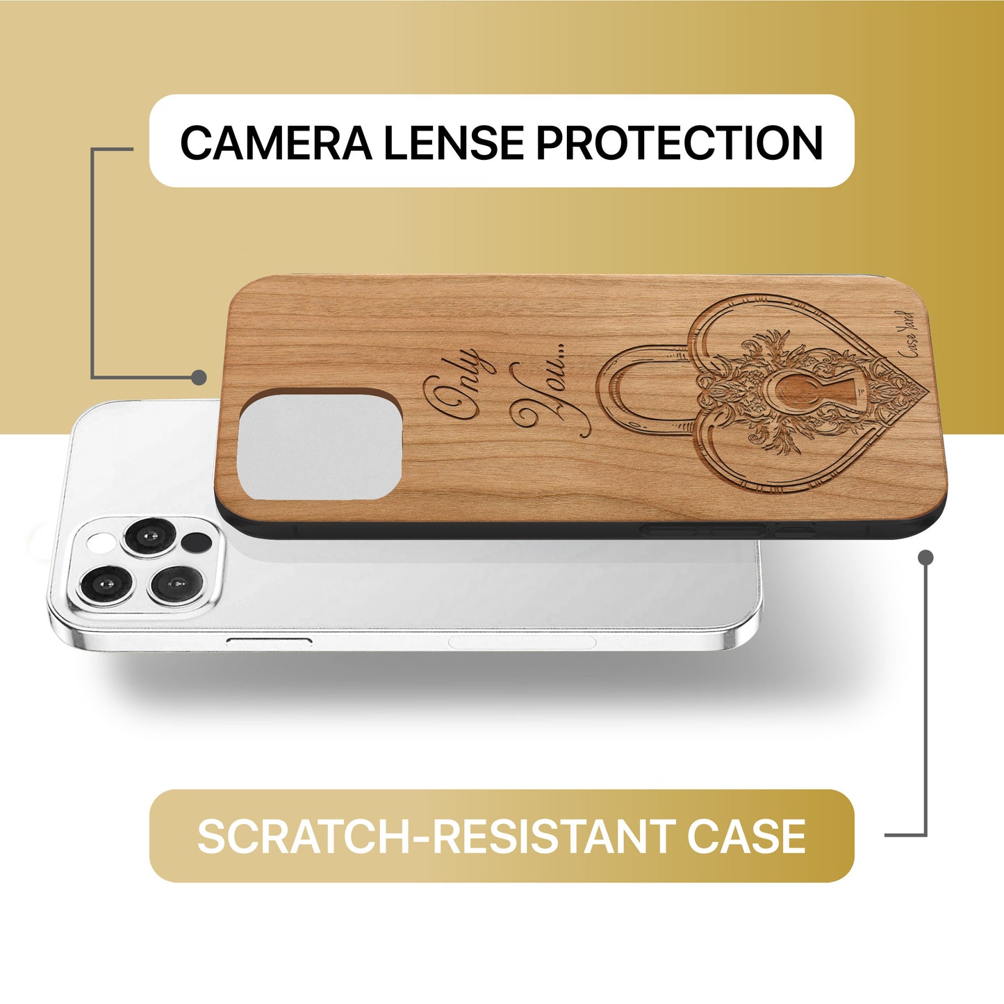Only You Wooden Laser Engraved Phone Case for iPhone