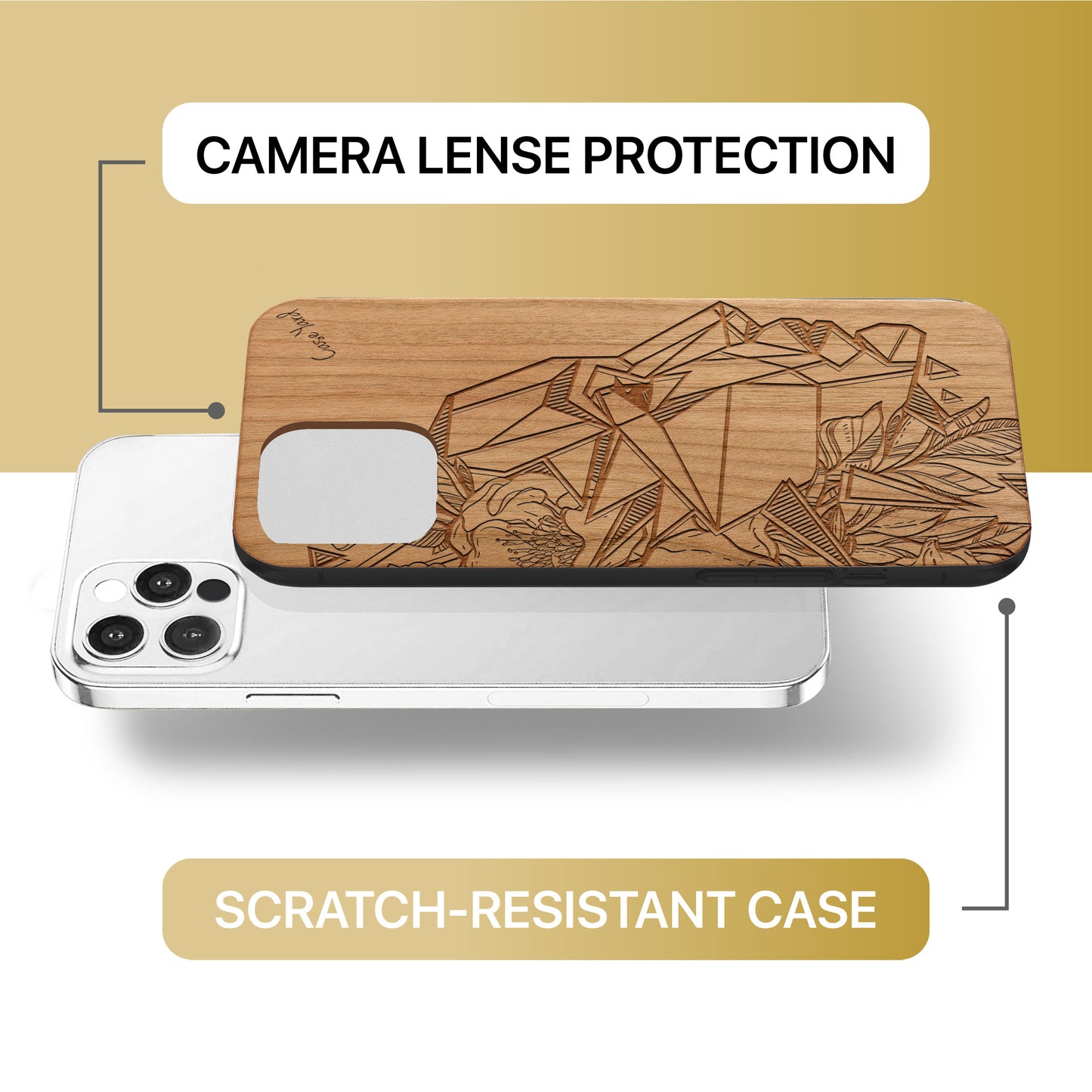 Beautiful Mind Wooden Laser Engraved Phone Case for iPhone & Samsung Phones