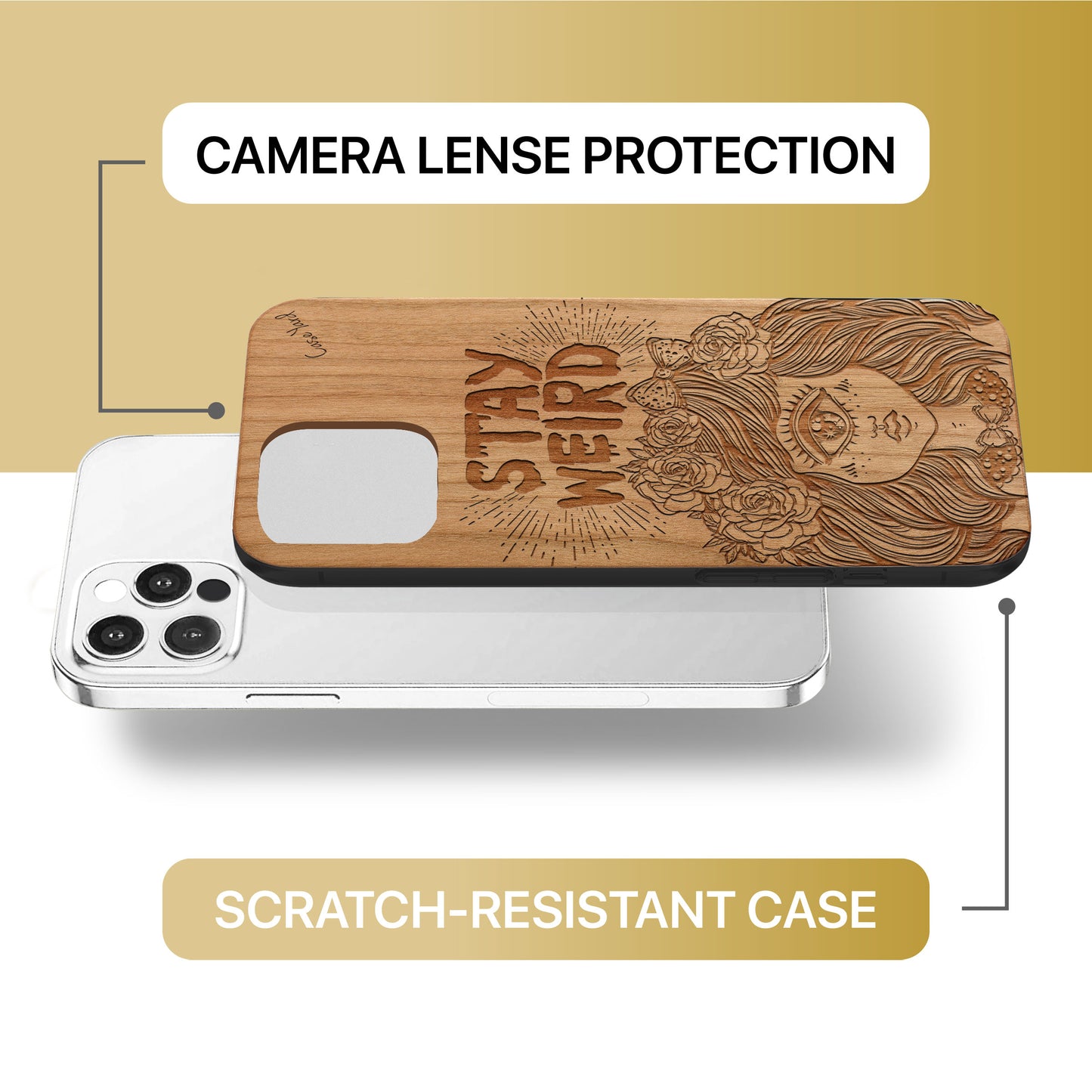 Monster Girl Wooden Laser Engraved Phone Case for iPhone